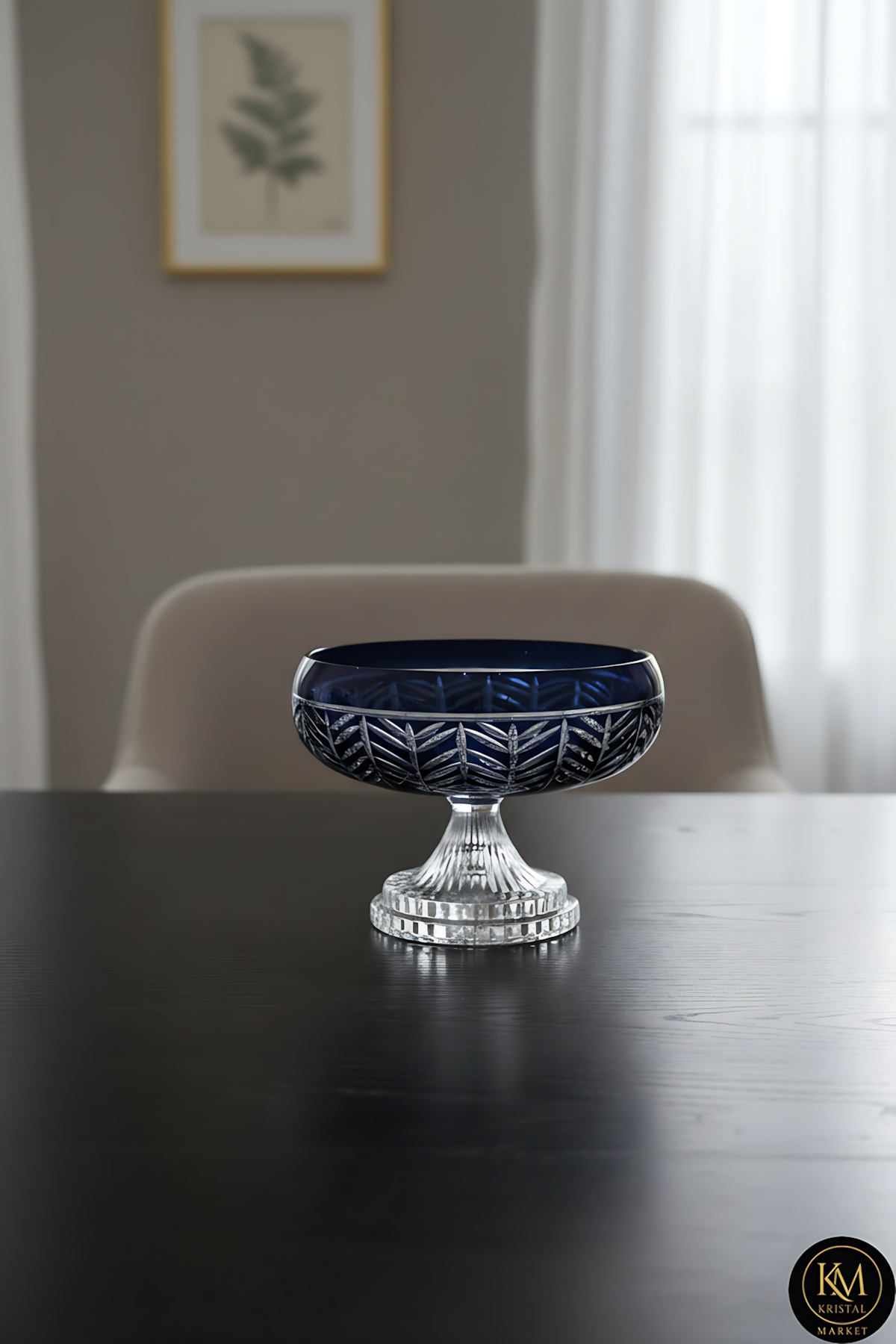 El Yapımı Kristal Dekoratif Kase 28cm Paris Sofra Sunum Kasesi