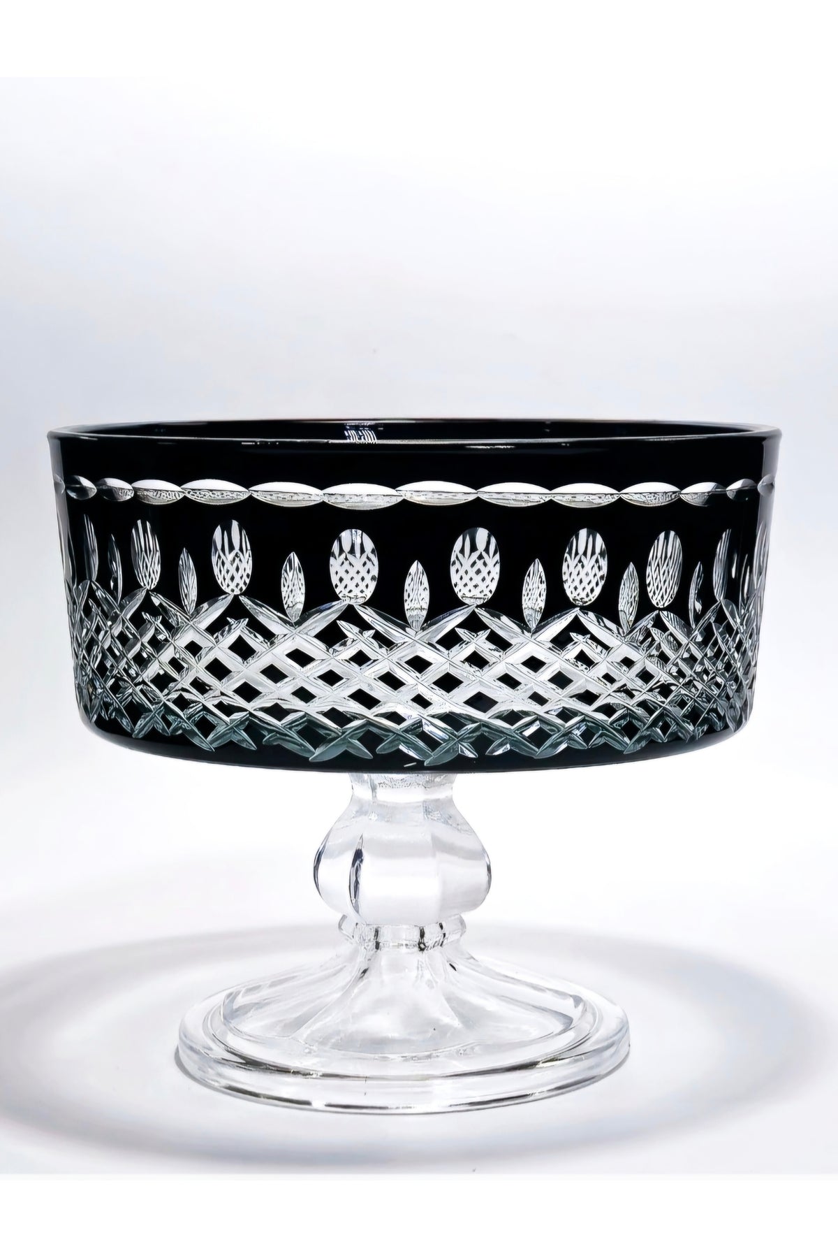 El Yapımı Kristal Dekoratif 19cm Ayaklı Meyvelik Sunumluk City