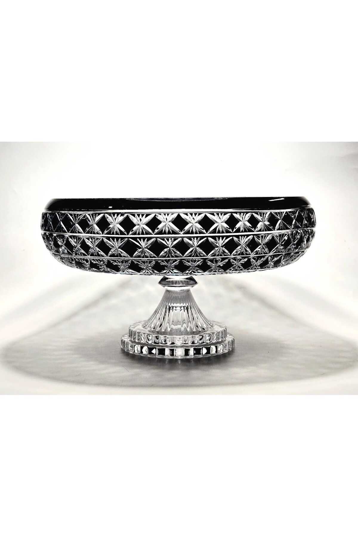 El Yapımı Kristal Dekoratif Desenli 28 Cm Sunumluk Sofra Sunum Kasesi