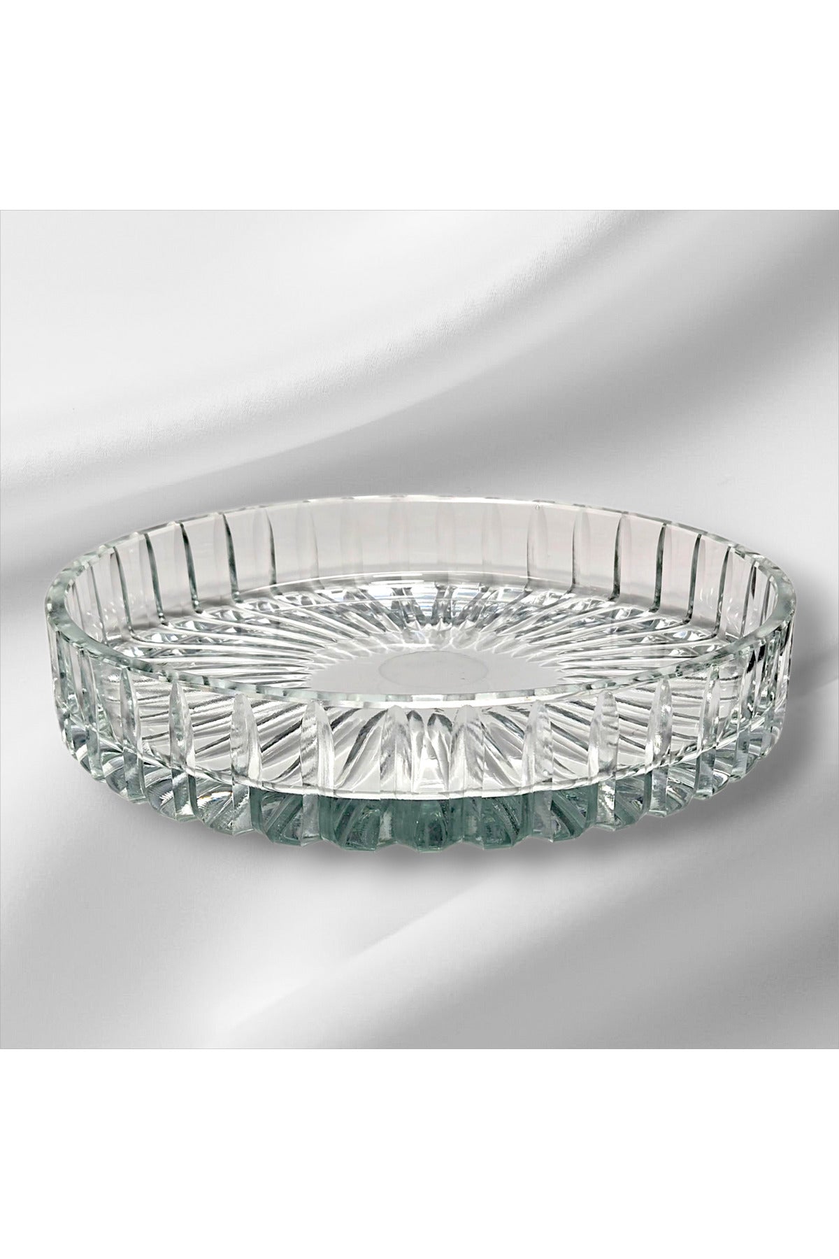 El Yapımı Kristal Dekoratif Vertical Kesim 25 Cm Sunumluk Kase