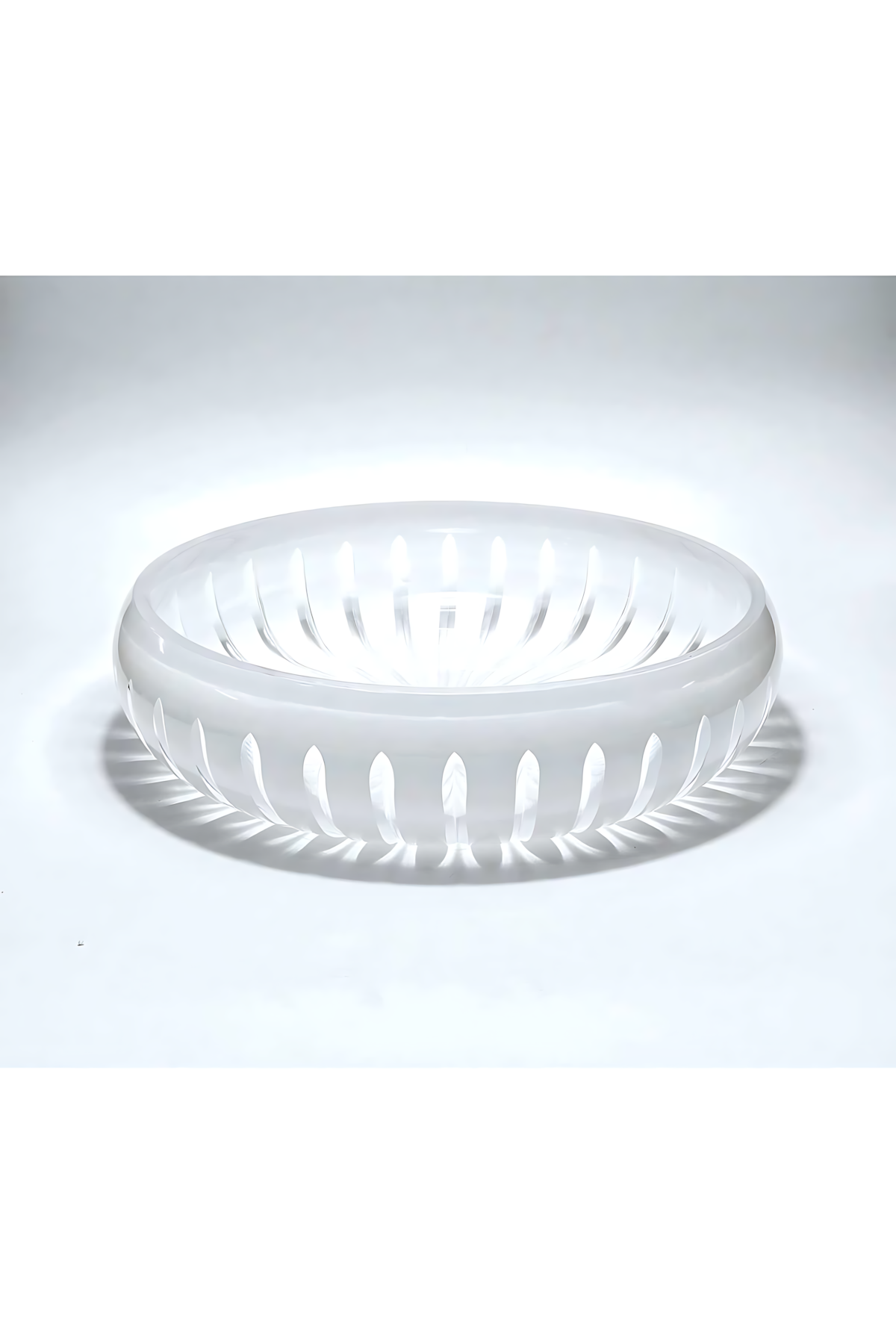 El Yapımı Kristal Dekoratif Vertical Desen 28 Cm Sunumluk Sofra Sunum Kasesi