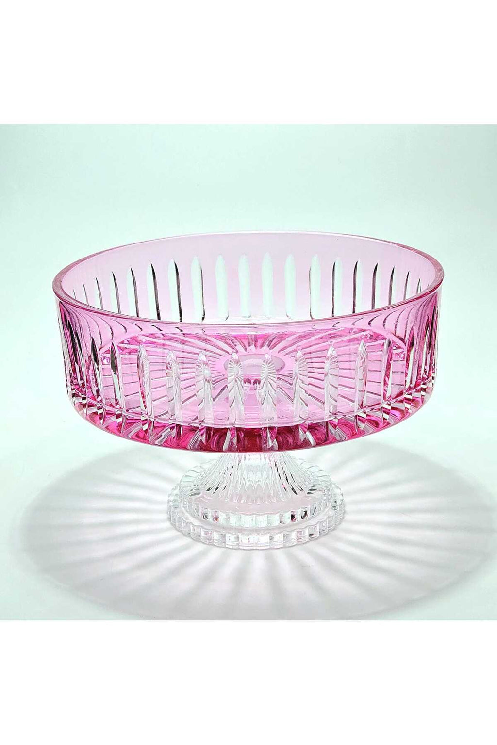 El Yapımı Kristal Dekoratif Sofra Kase Sunumluk Meyvelik 25cm Vertical Desen