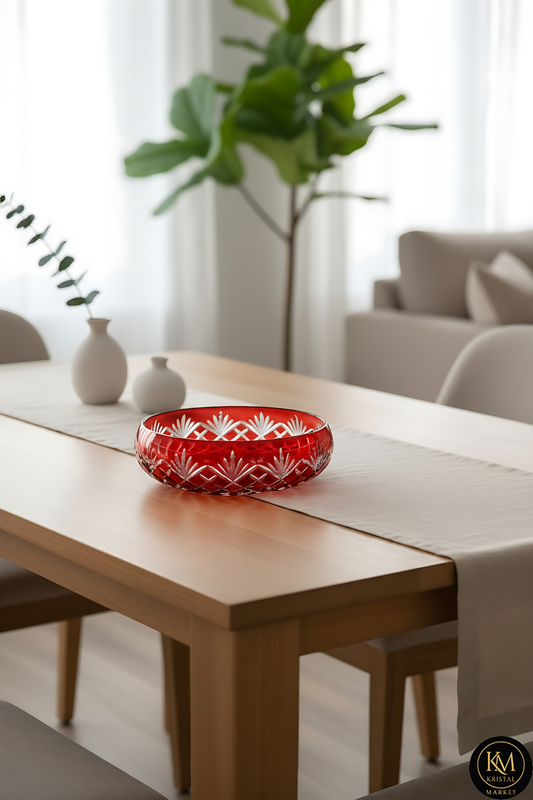El Yapımı Kristal Dekoratif Flower Sofra Sunum Kasesi