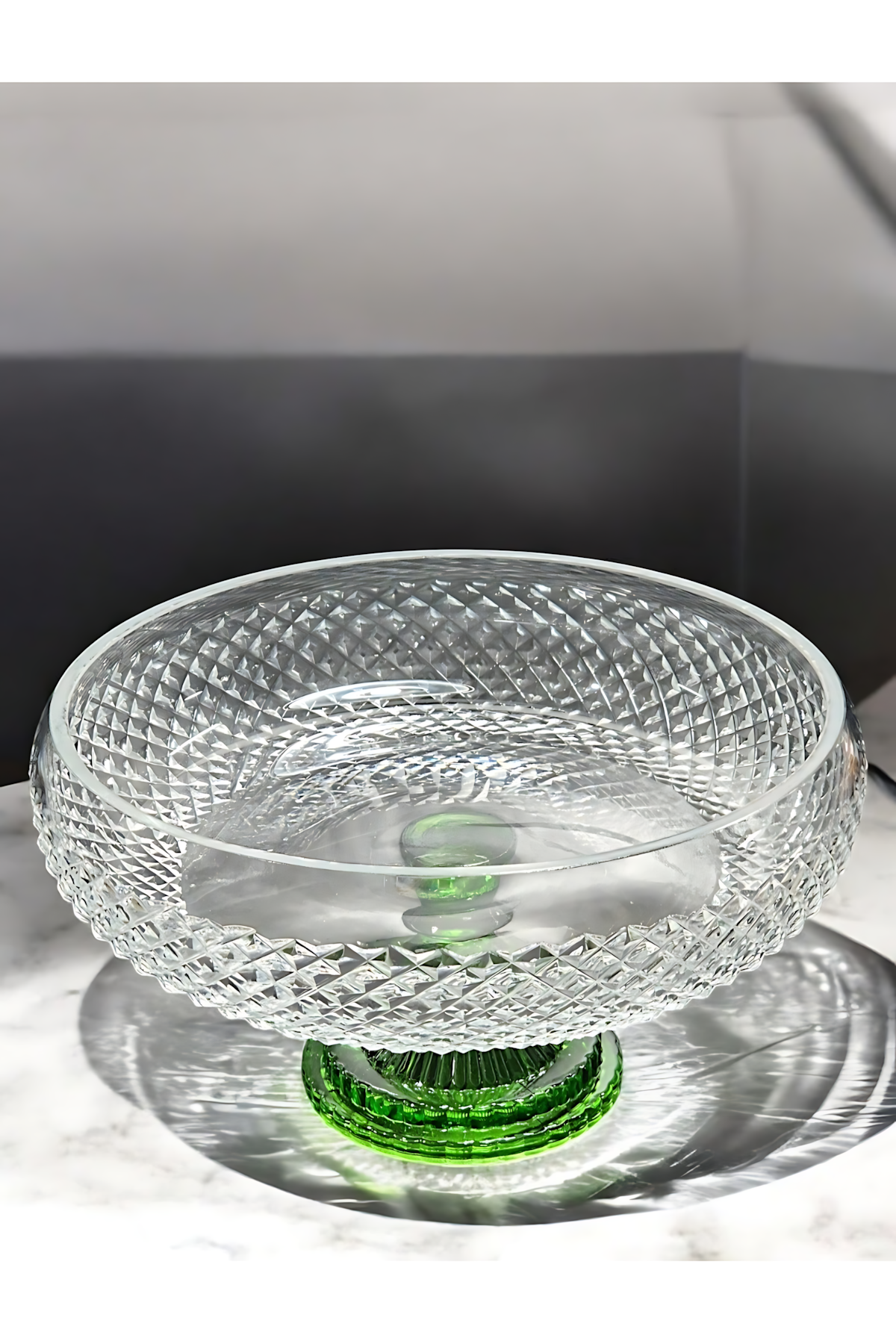 El Yapımı Kristal Dekoratif Karizma 28 Cm Ayaklı Kase