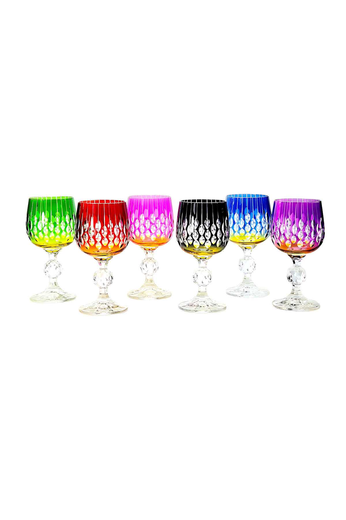 El Yapımı Kristal Dekoratif Bohemia Kristal Neon Damla Kahve Yanı Su Bardağı