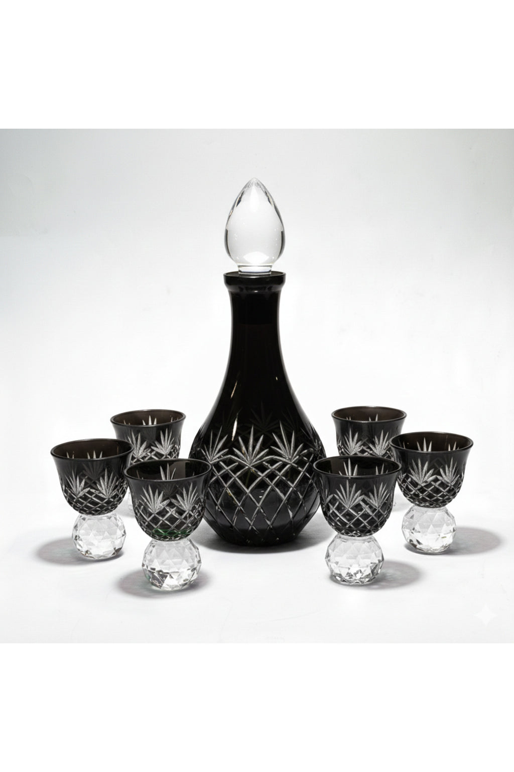 El Yapımı Kristal Dekoratif Zemzem Mıra Takımı Kristal Taşlı Püskül Desen 6lı