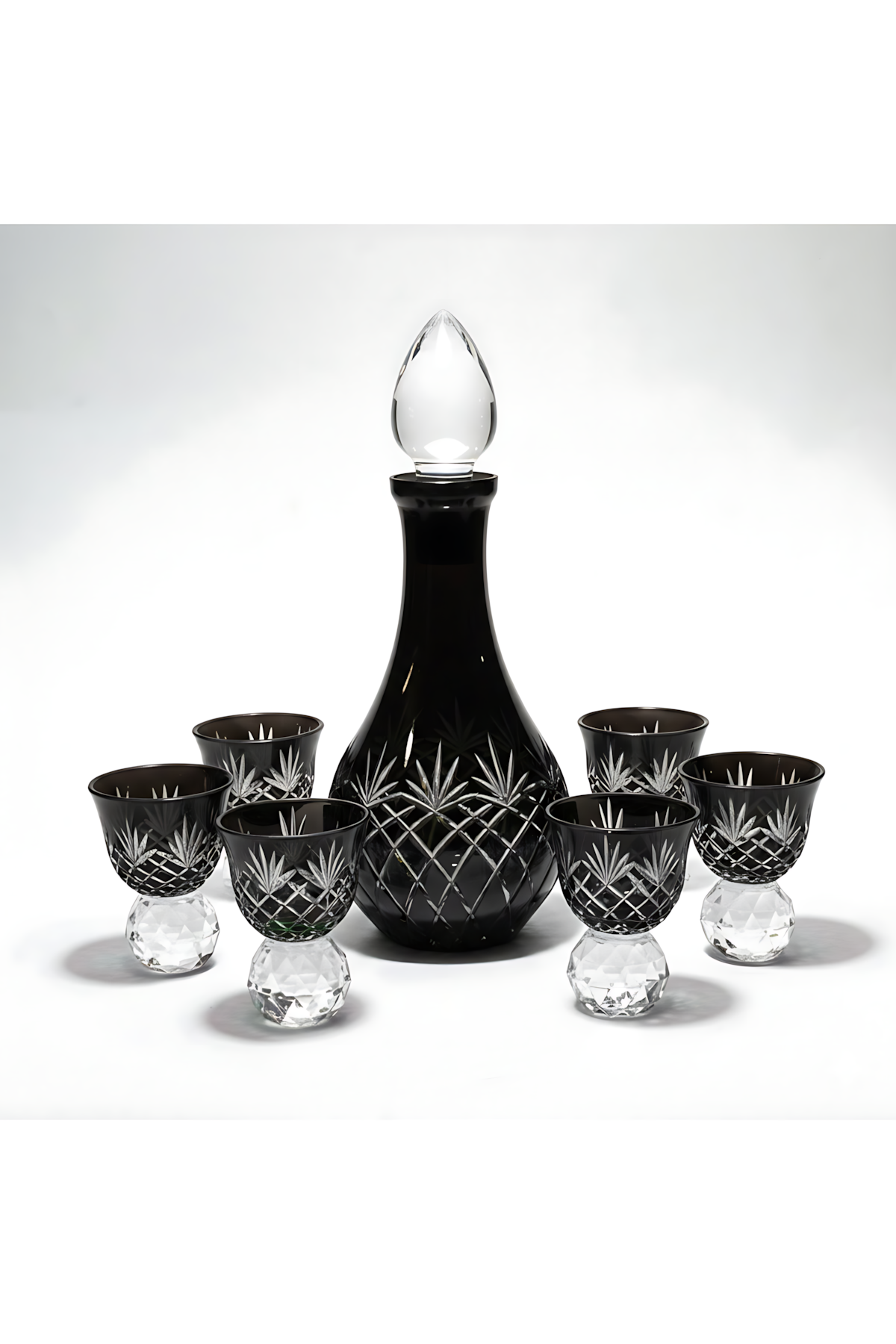 El Yapımı Kristal Dekoratif Zemzem Mıra Takımı Kristal Taşlı Püskül Desen 6lı