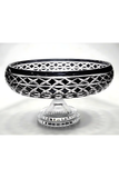 El Yapımı Kristal Dekoratif Bodrum Oval Desen 28 Cm Sunumluk Sofra Sunum Kasesi
