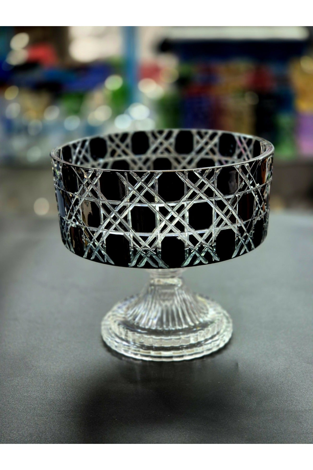 El Yapımı Kristal Dekoratif 19cm Ayaklı Petek