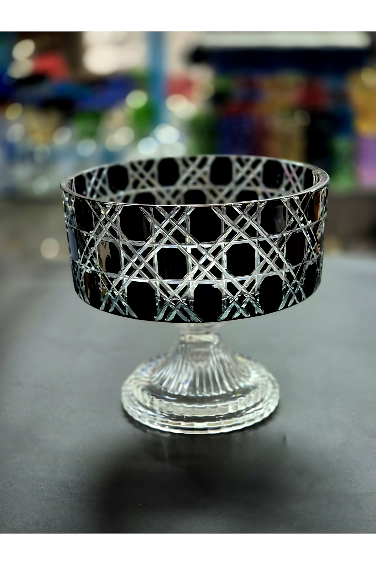 El Yapımı Kristal Dekoratif 19cm Ayaklı Petek