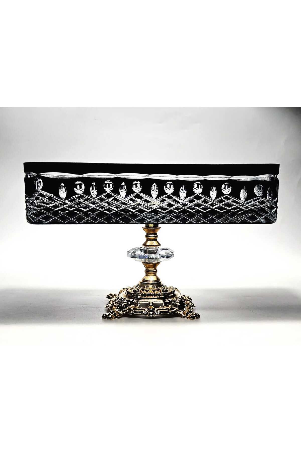El Yapımı Kristal Dekoratif Royal Desenli Baton Sunumluk Sofra Sunum Kasesi