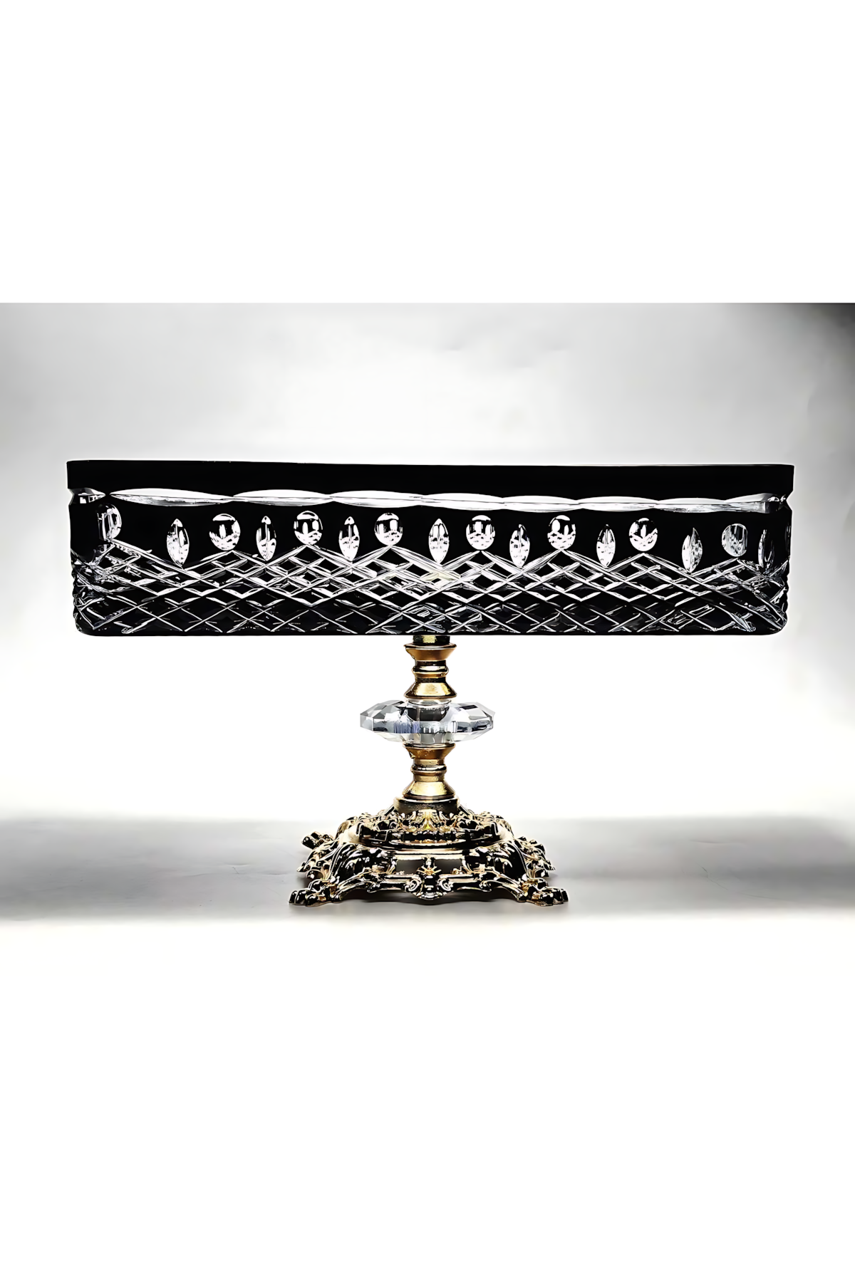 El Yapımı Kristal Dekoratif Royal Desenli Baton Sunumluk Sofra Sunum Kasesi