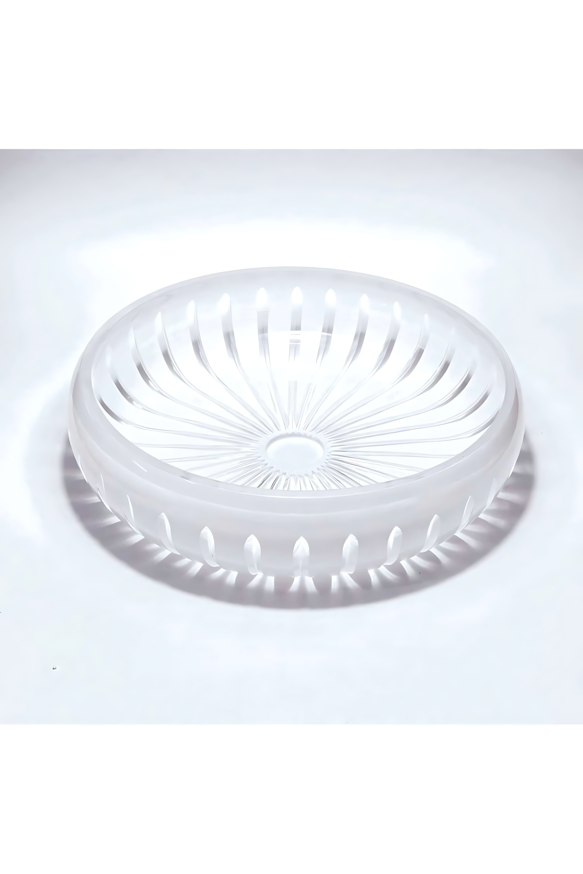 El Yapımı Kristal Dekoratif Vertical Desen 28 Cm Sunumluk Sofra Sunum Kasesi