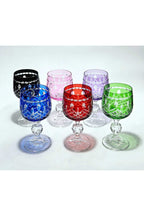 El Yapımı Kristal Dekoratif 6'lı Bohemia Kristal 150ml Lüks Kahve Yanı Su Bardağı Royal Desen