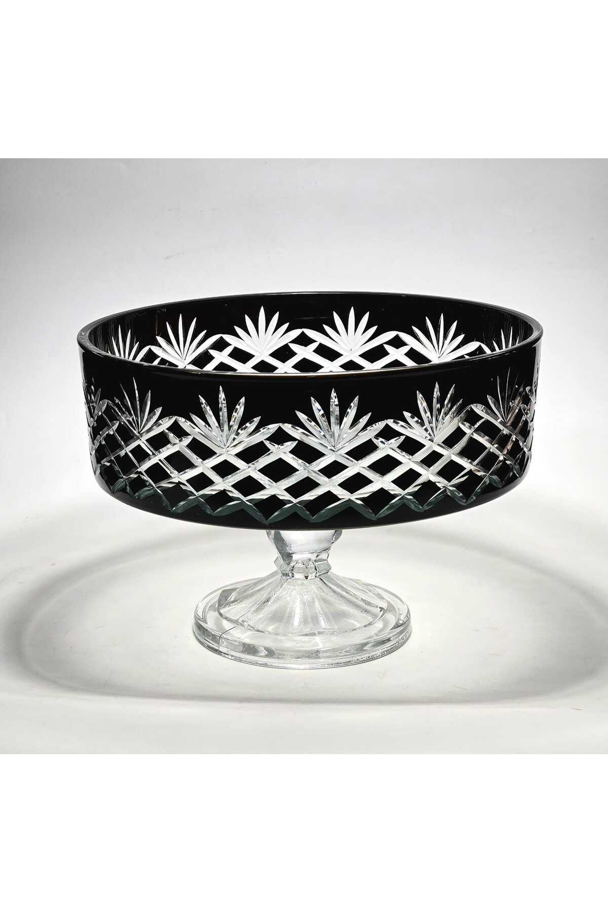 El Yapımı Kristal Dekoratif 25 Cm Püskül Desenli Meyvelik Sunumluk Kase