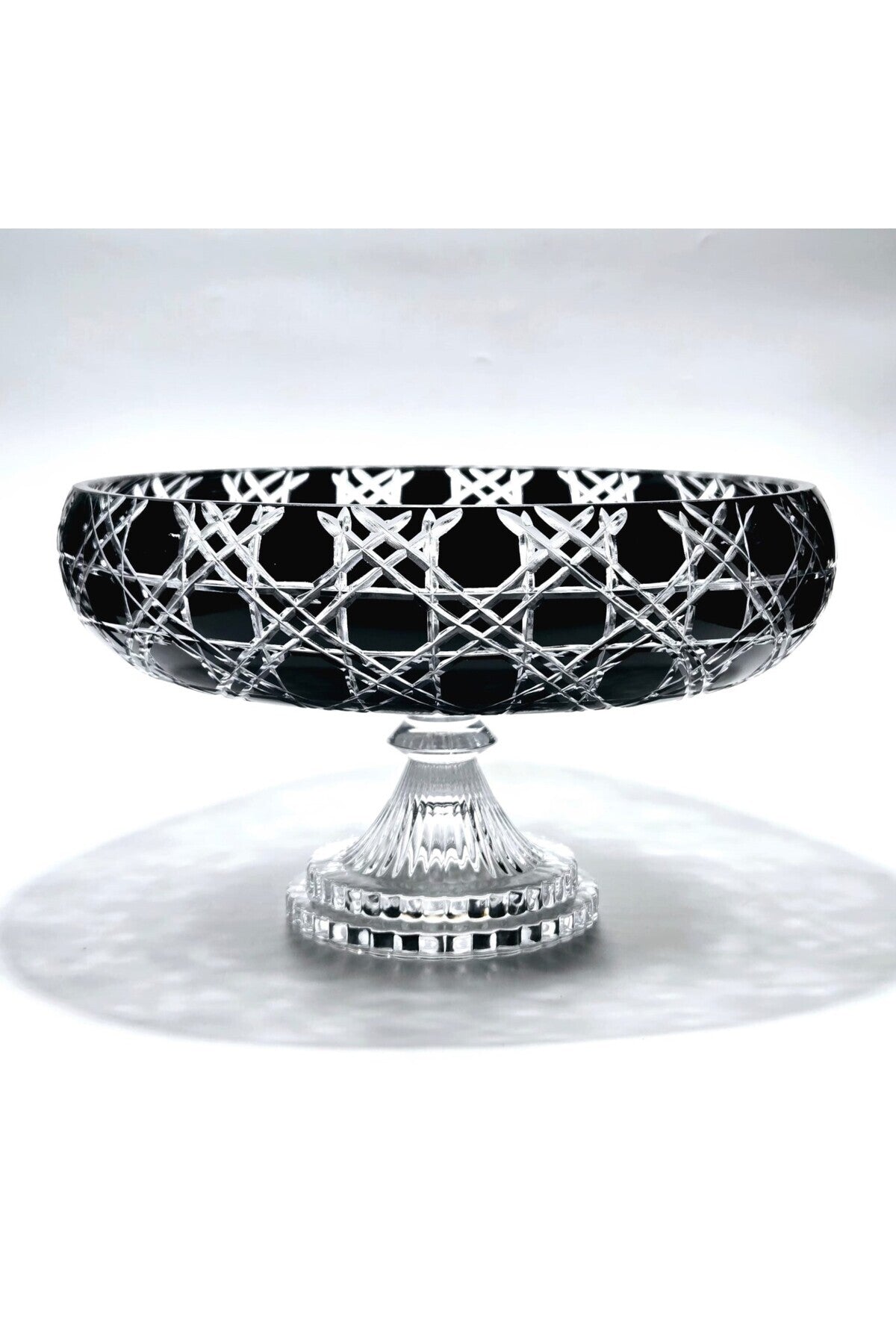 El Yapımı Kristal Dekoratif 28cm Kristal Petek Sofra Sunum Kasesi