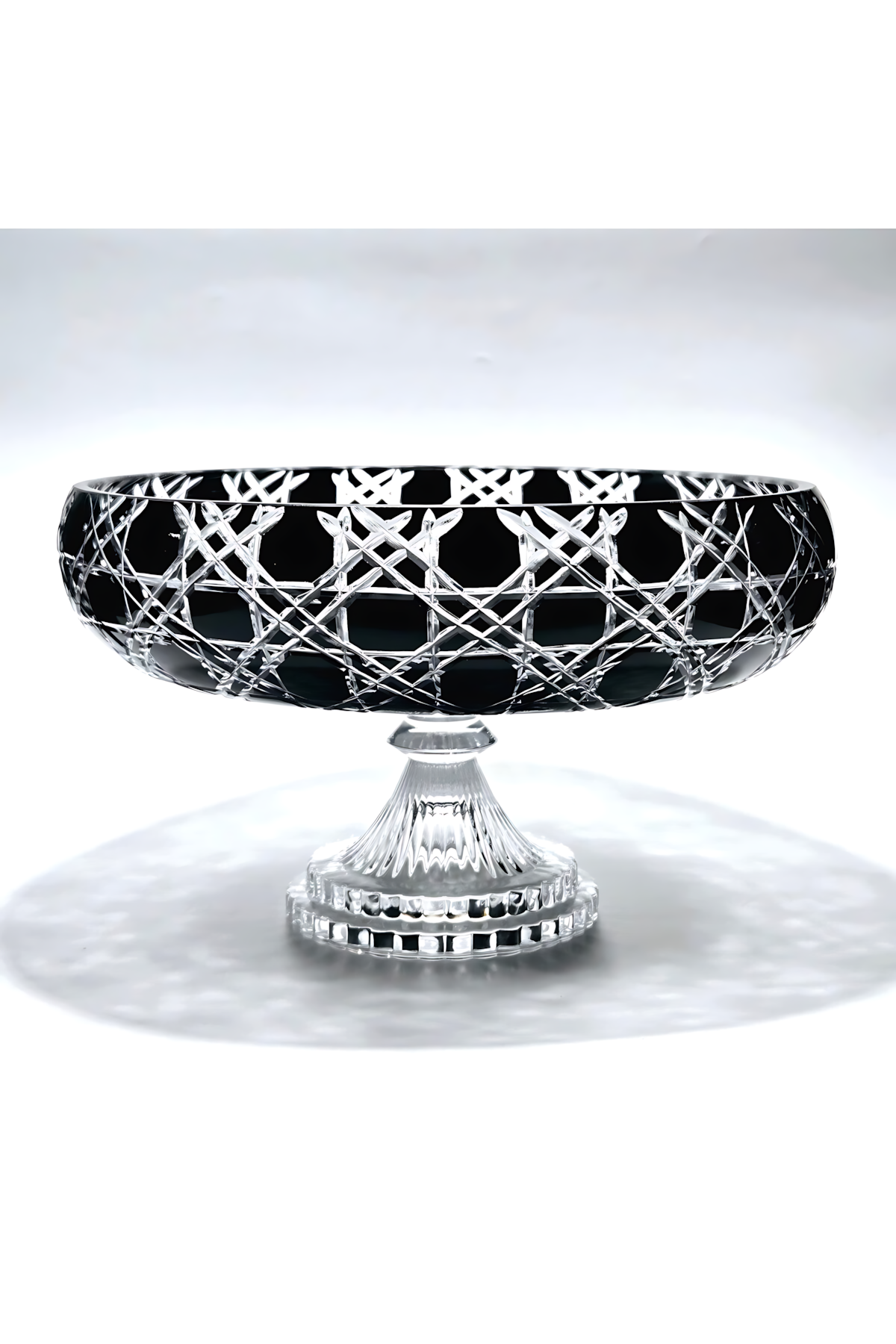 El Yapımı Kristal Dekoratif 28cm Kristal Petek Sofra Sunum Kasesi