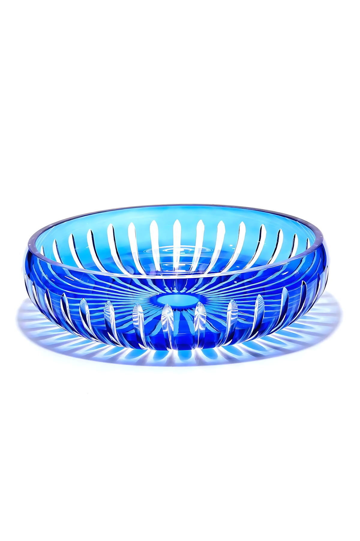 El Yapımı Kristal Dekoratif Vertical Desen 28 Cm Sunumluk Sofra Sunum Kasesi