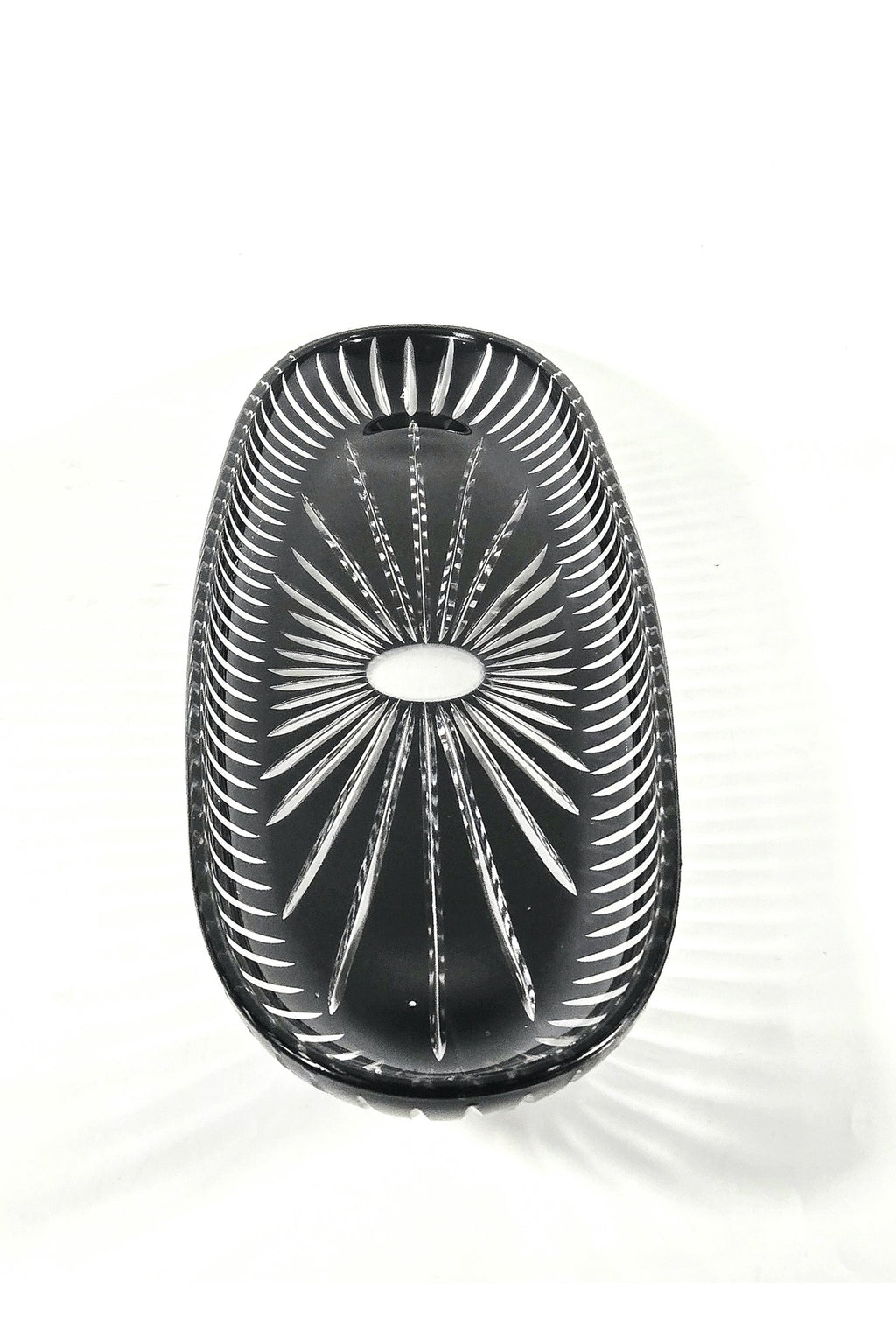El Yapımı Kristal Dekoratif 50 Cm Büyük Kayık Sunumluk Vertical Desen