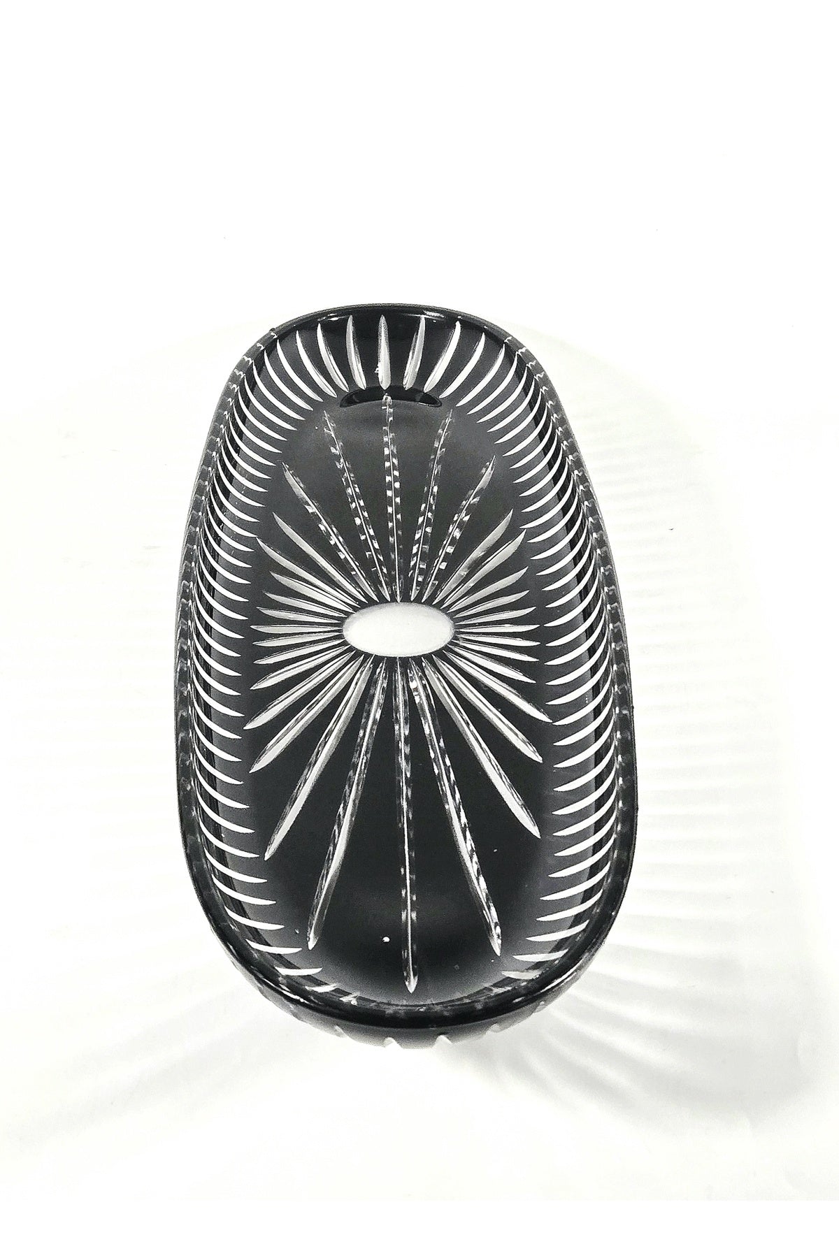 El Yapımı Kristal Dekoratif 50 Cm Büyük Kayık Sunumluk Vertical Desen