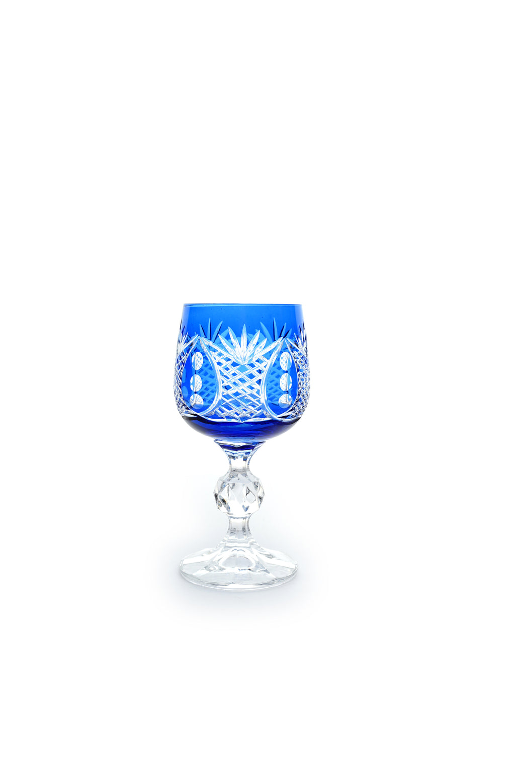 El Yapımı Kristal Dekoratif Bohemia Kristal 6 Parça Ananas Desenli Kristal Ayaklı Bardak 150ml