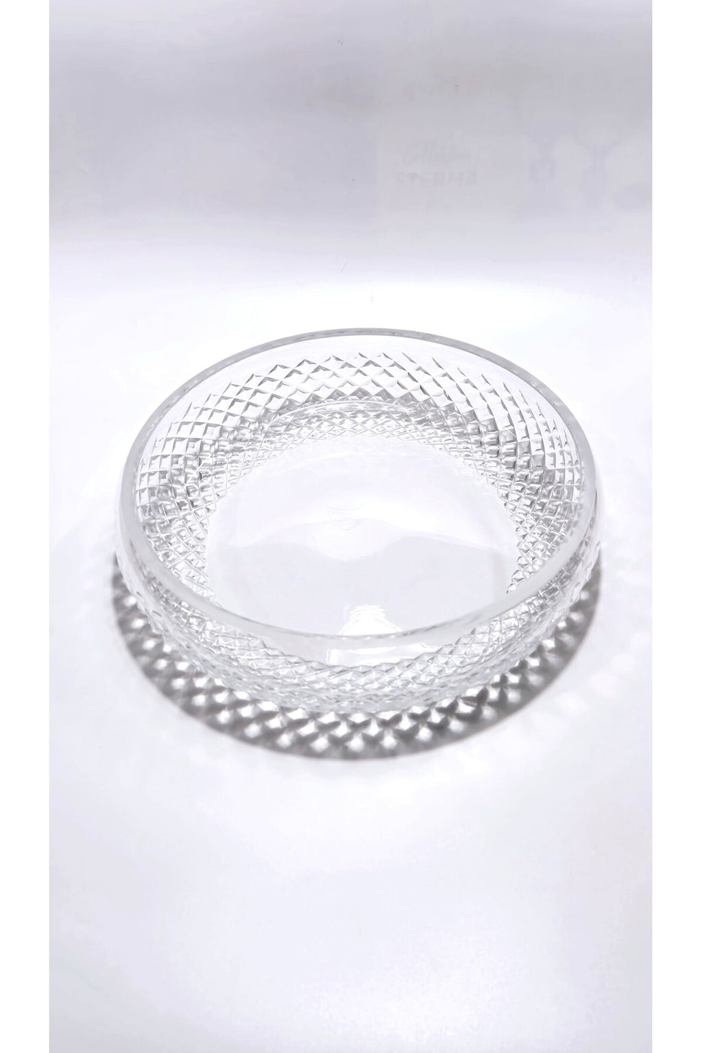 El Yapımı Kristal Dekoratif 28cm Karizma Meyvelik Sunumluk Lüks Kesme Kristal