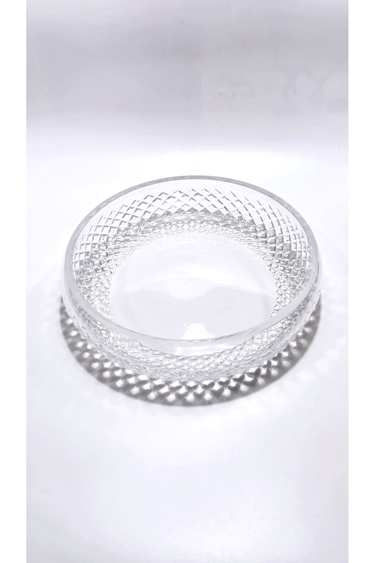 El Yapımı Kristal Dekoratif 28cm Karizma Meyvelik Sunumluk Lüks Kesme Kristal