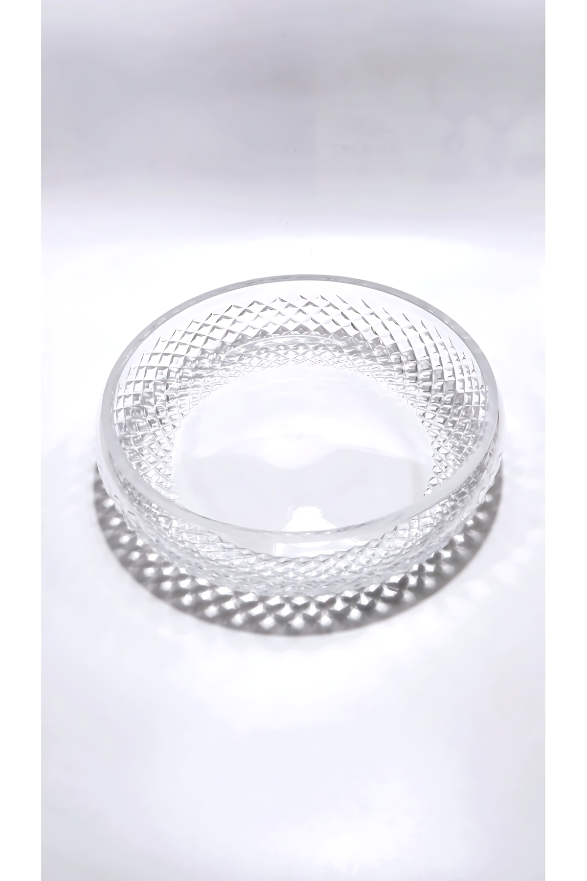 El Yapımı Kristal Dekoratif 28cm Karizma Meyvelik Sunumluk Lüks Kesme Kristal