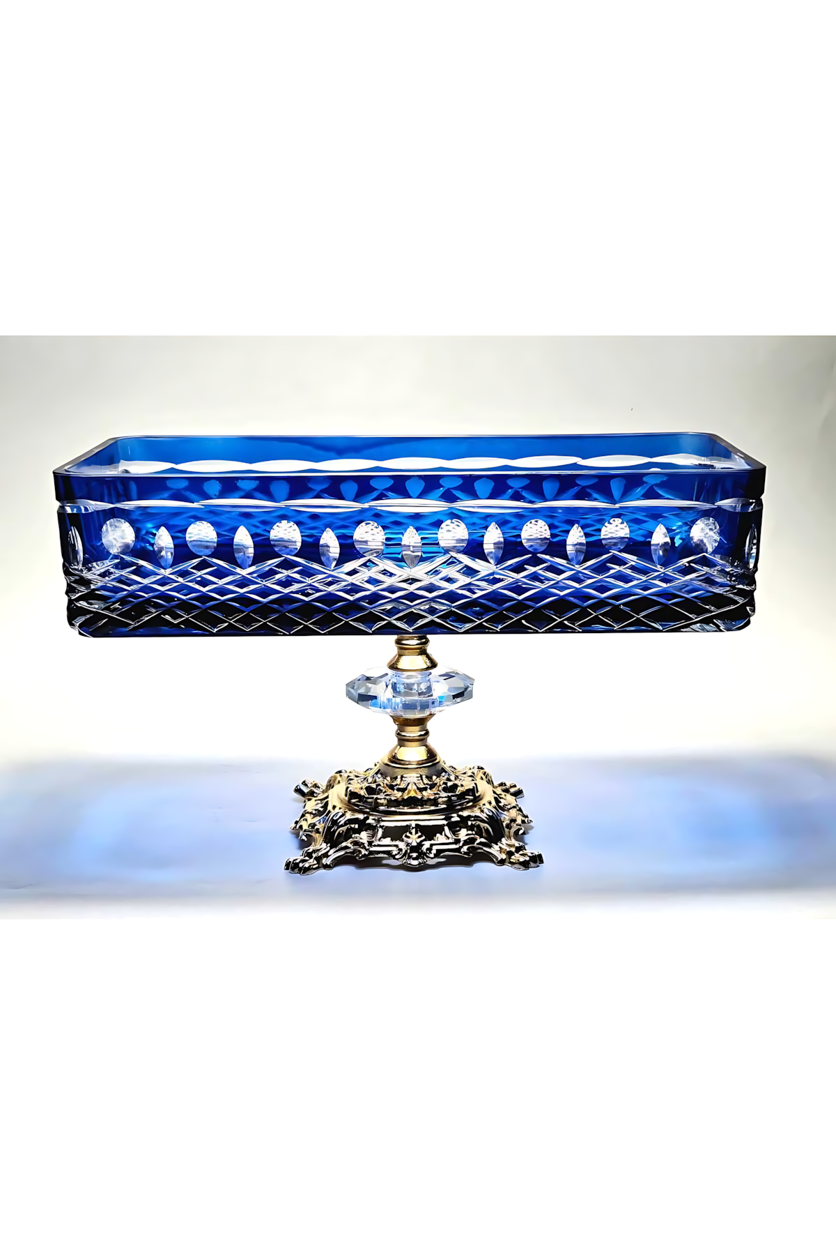 El Yapımı Kristal Dekoratif Royal Desenli Baton Sunumluk Sofra Sunum Kasesi