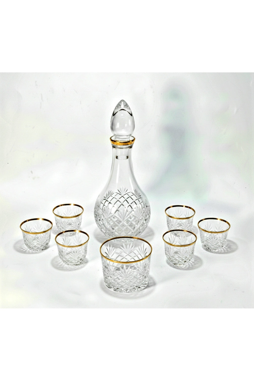 El Yapımı Kristal Dekoratif Zemzem Mıra Takımı Kesme Kristal El İşçiliği Püskül Desen Varaklı