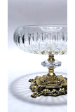 El Yapımı Kristal Dekoratif Vertical Desenli 28-22-16 Cm Sunumluk Ayaklı Kase Set 3'lü