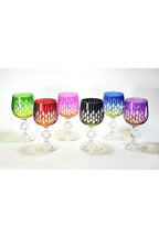 El Yapımı Kristal Dekoratif Bohemia Kristal Neon Damla Kahve Yanı Su Bardağı