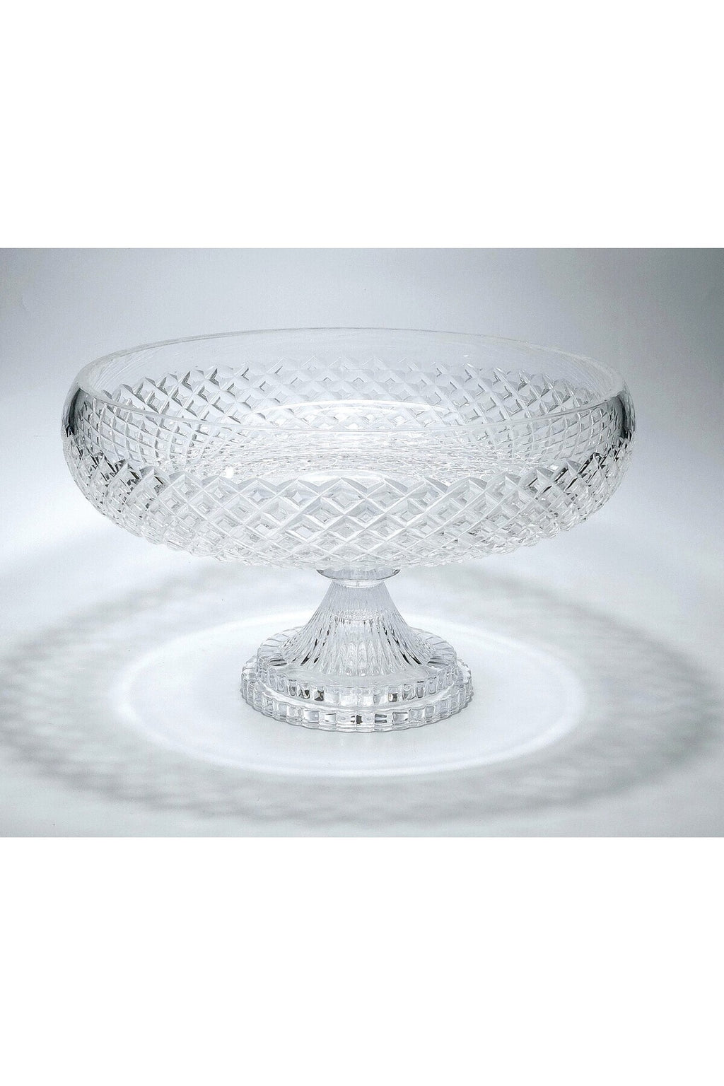 El Yapımı Kristal Dekoratif 28cm Karizma Ayaklı Meyvelik Sunumluk Lüks Kesme Kristal
