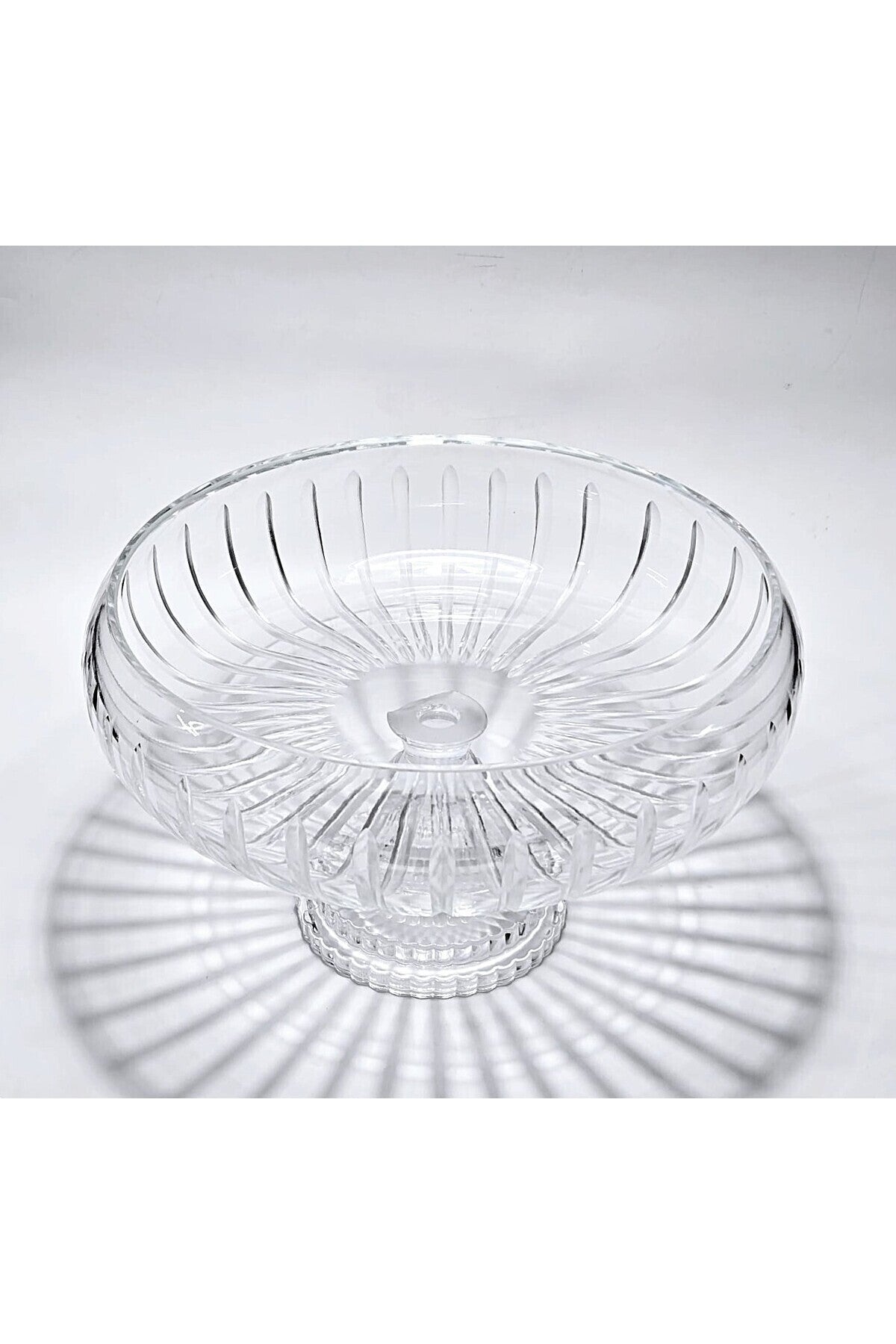 El Yapımı Kristal Dekoratif 28 Cm Kesme Ayaklı Kristal Kase Vertical