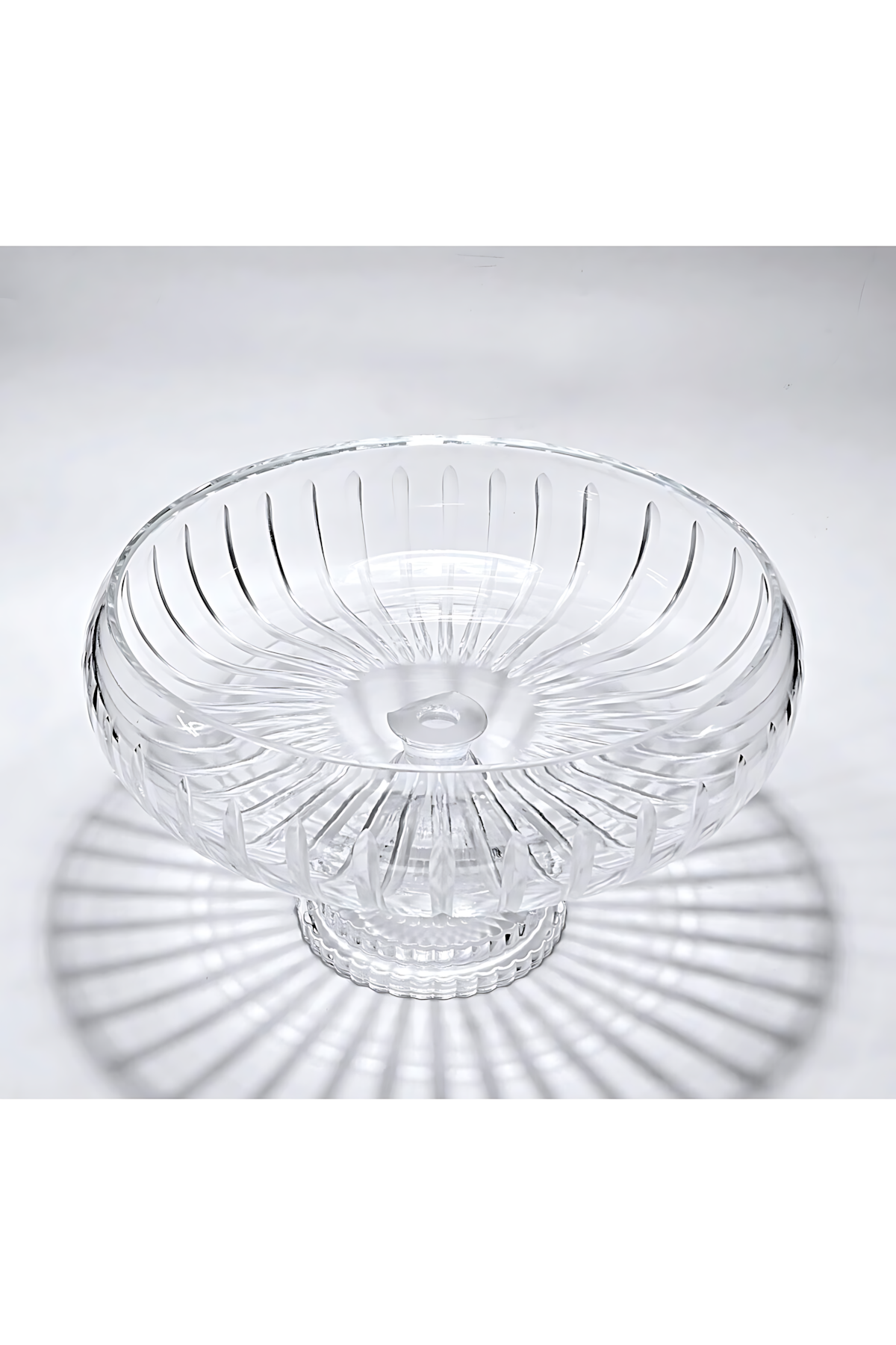 El Yapımı Kristal Dekoratif 28 Cm Kesme Ayaklı Kristal Kase Vertical