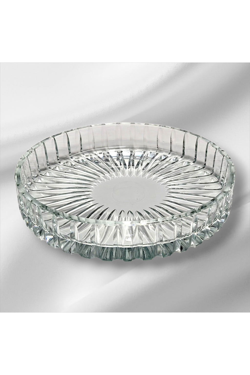 El Yapımı Kristal Dekoratif Vertical Kesim 25 Cm Sunumluk Kase