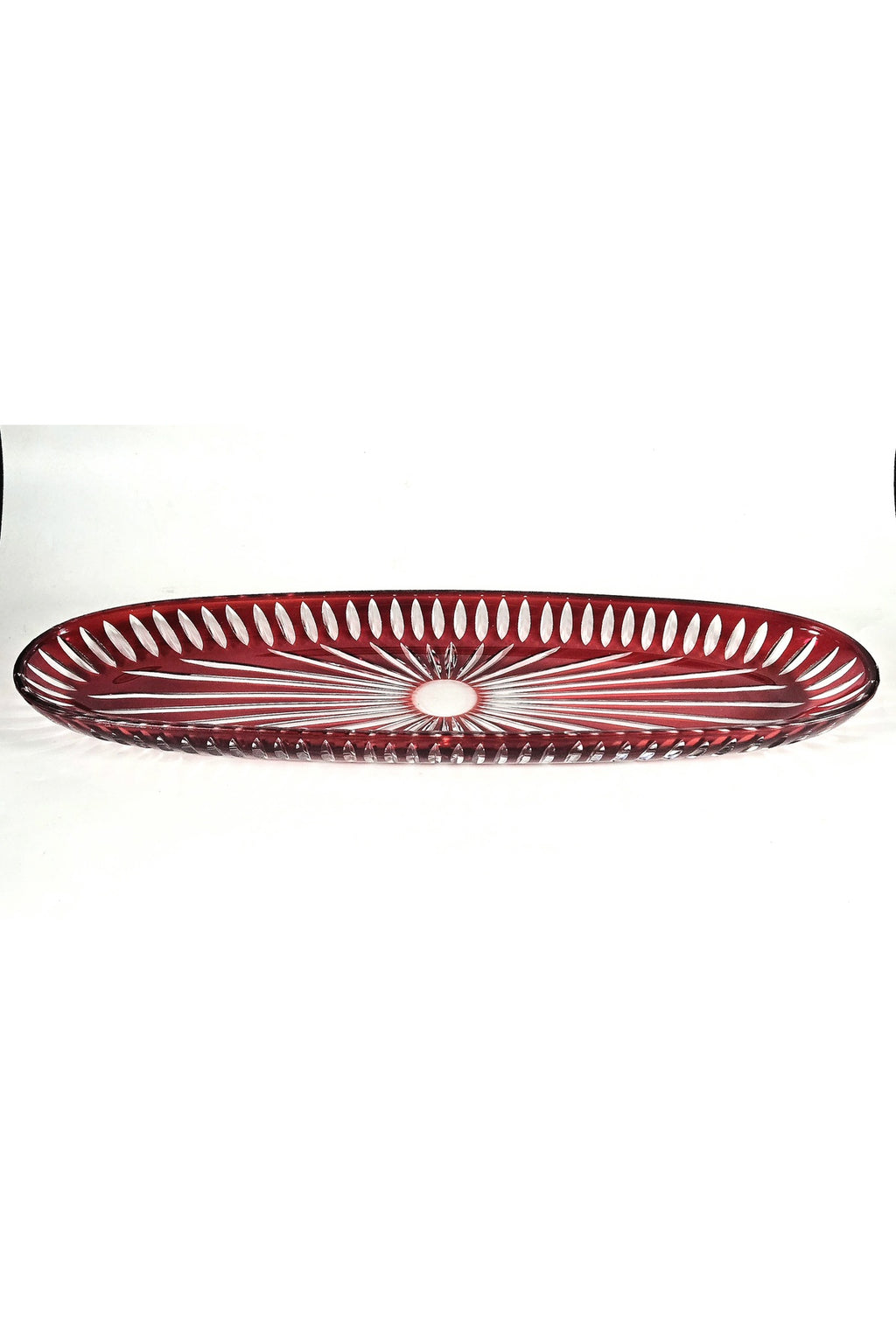El Yapımı Kristal Dekoratif 50 Cm Büyük Kayık Sunumluk Vertical Desen