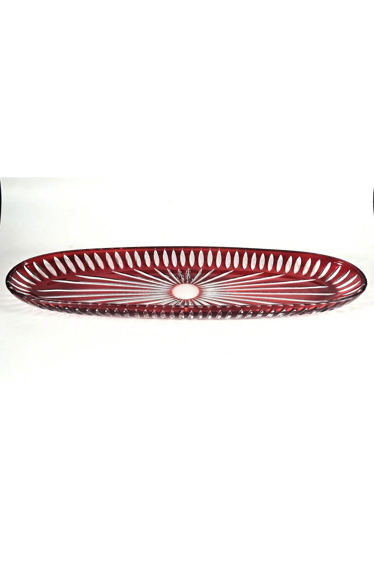 El Yapımı Kristal Dekoratif 50 Cm Büyük Kayık Sunumluk Vertical Desen