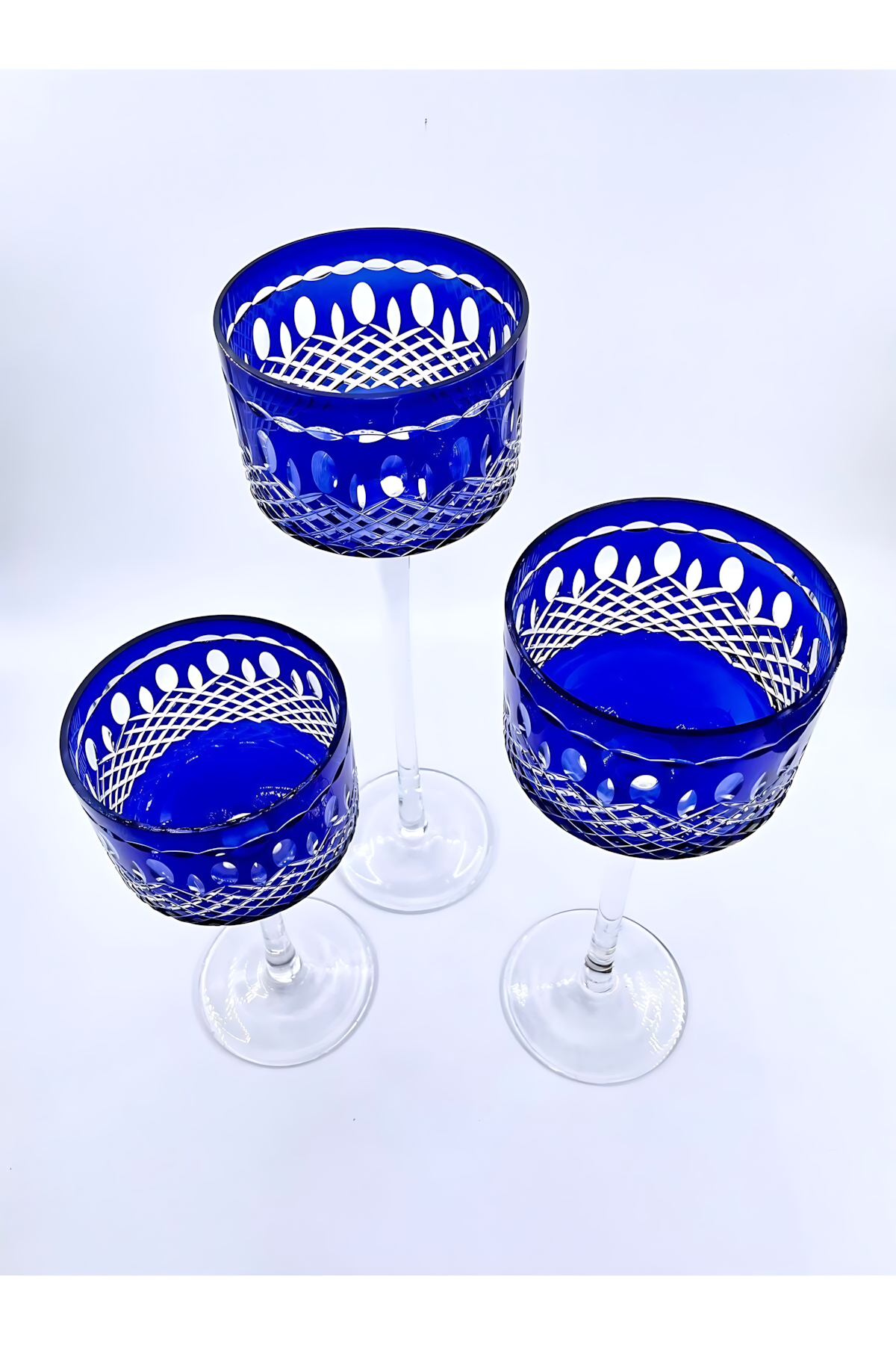 El Yapımı Kristal Dekoratif 3’lü Kristal Mumluk Seti