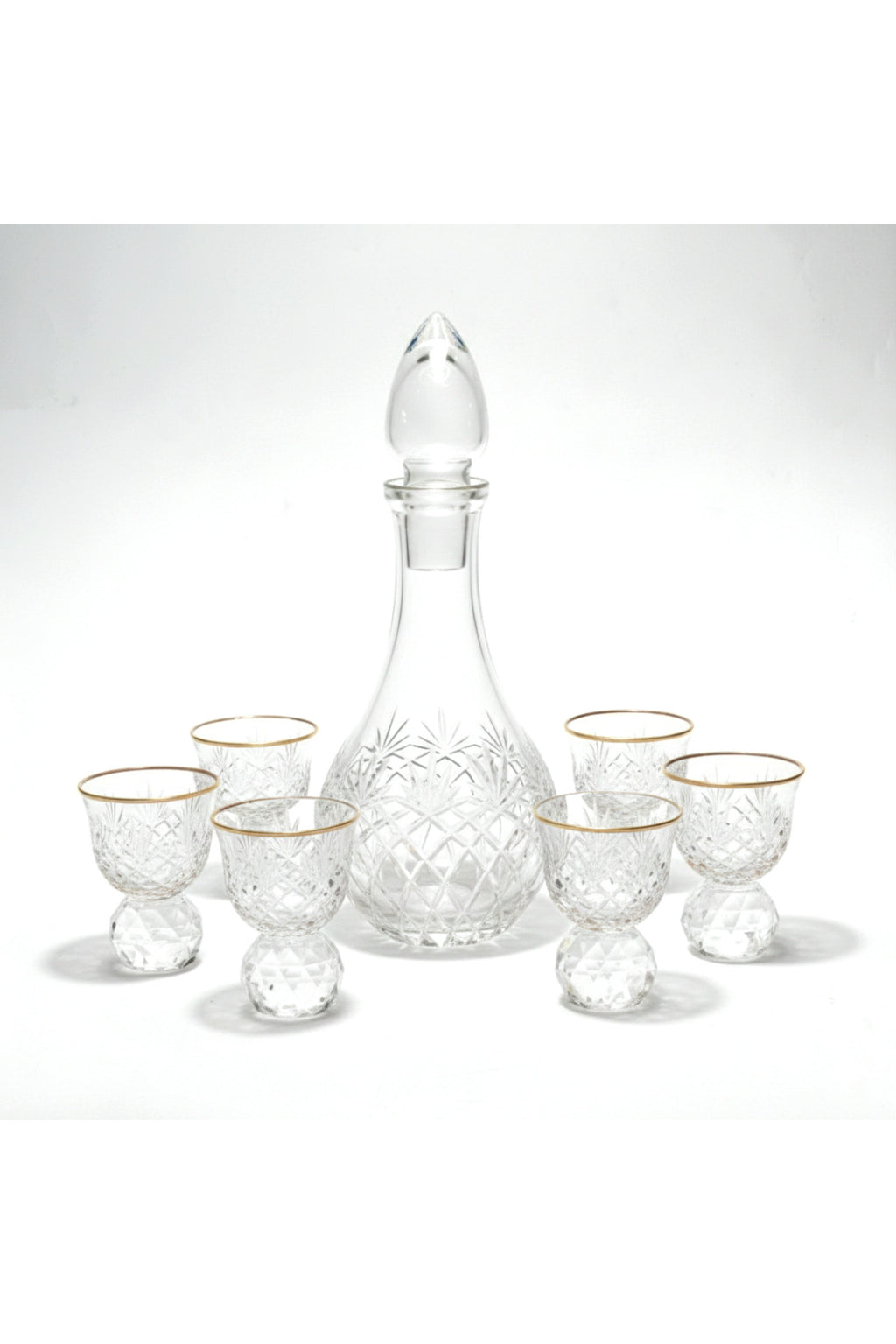 El Yapımı Kristal Dekoratif Zemzem Mıra Takımı Kristal Taşlı Püskül Desen 6lı