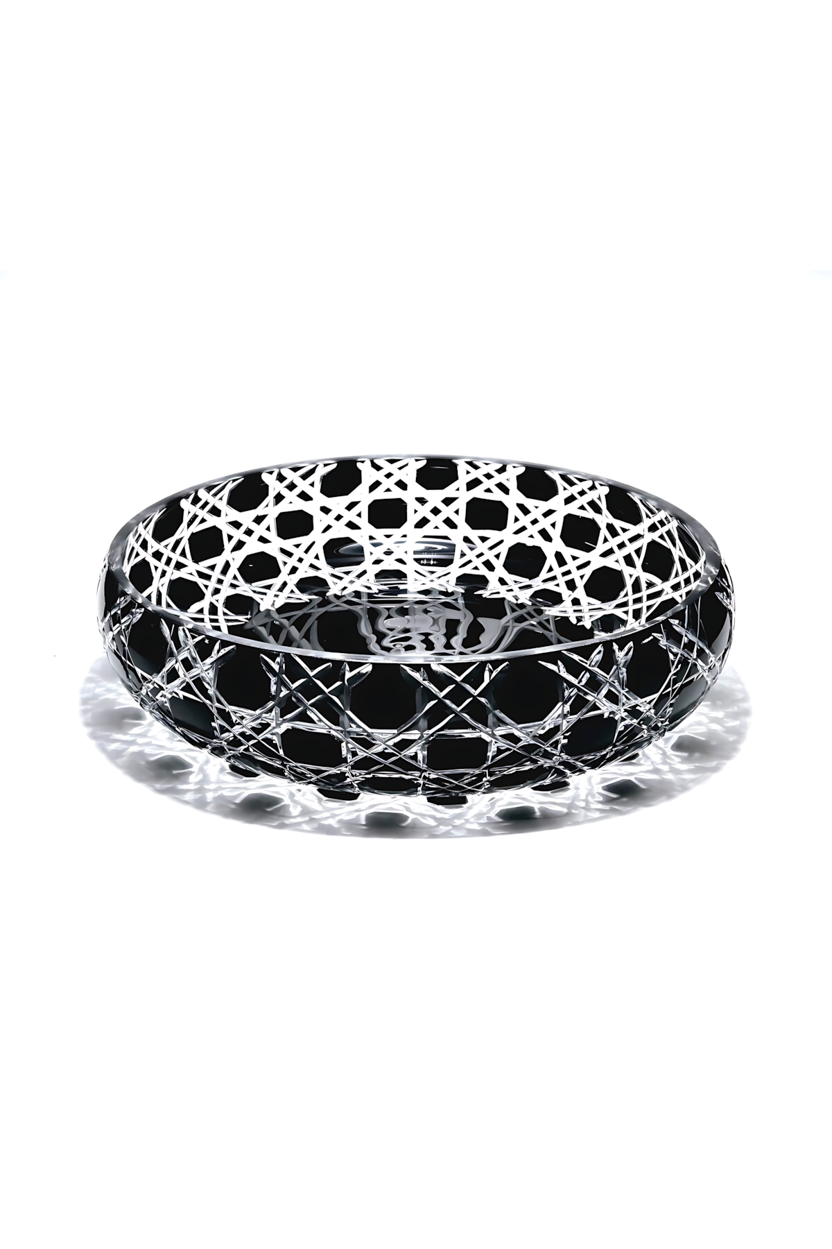 El Yapımı Kristal Dekoratif 28cm Kristal Petek Sofra Sunum Kasesi