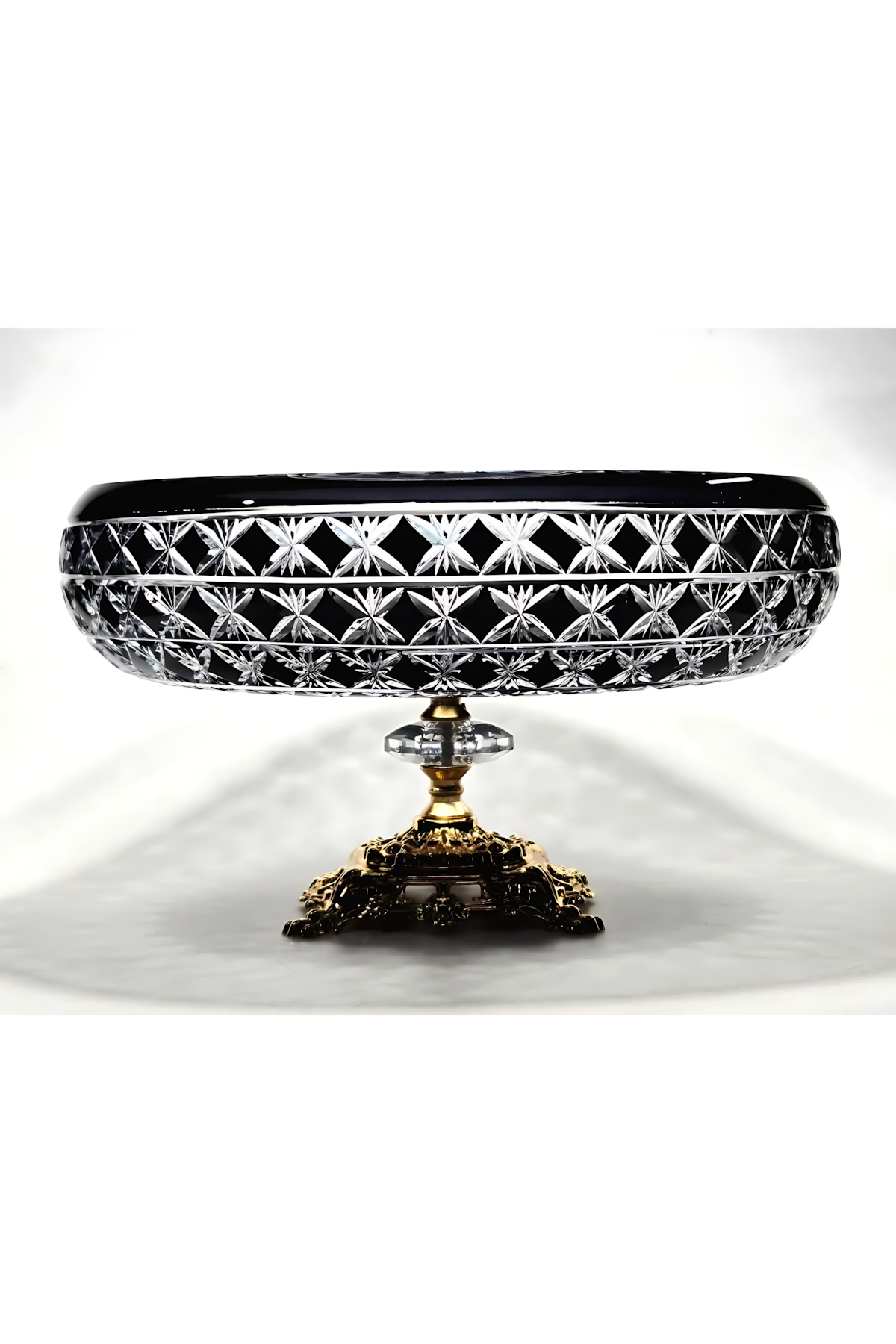 El Yapımı Kristal Dekoratif Desenli 28 Cm Sunumluk Sofra Sunum Kasesi
