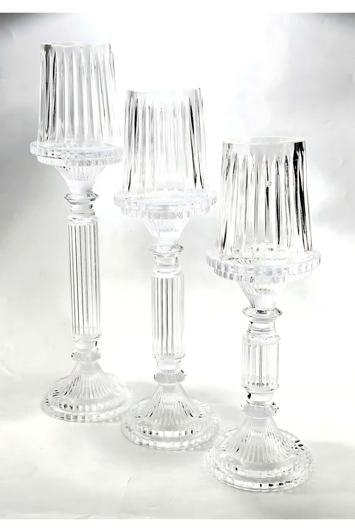 El Yapımı Kristal Dekoratif Mumluk Set 3'lü