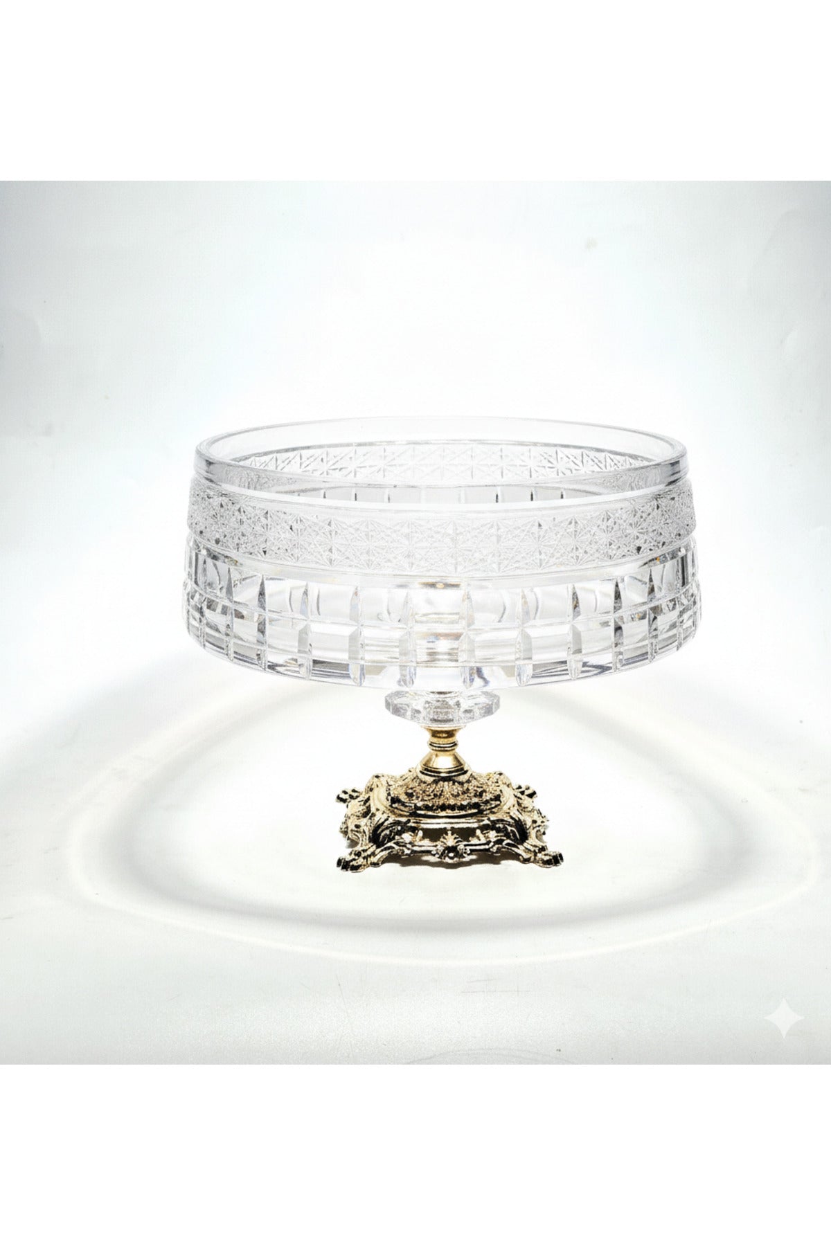 El Yapımı Kristal Dekoratif Merkür Büyük Kase Eternal Model Kesme Kristal El İşçiliği