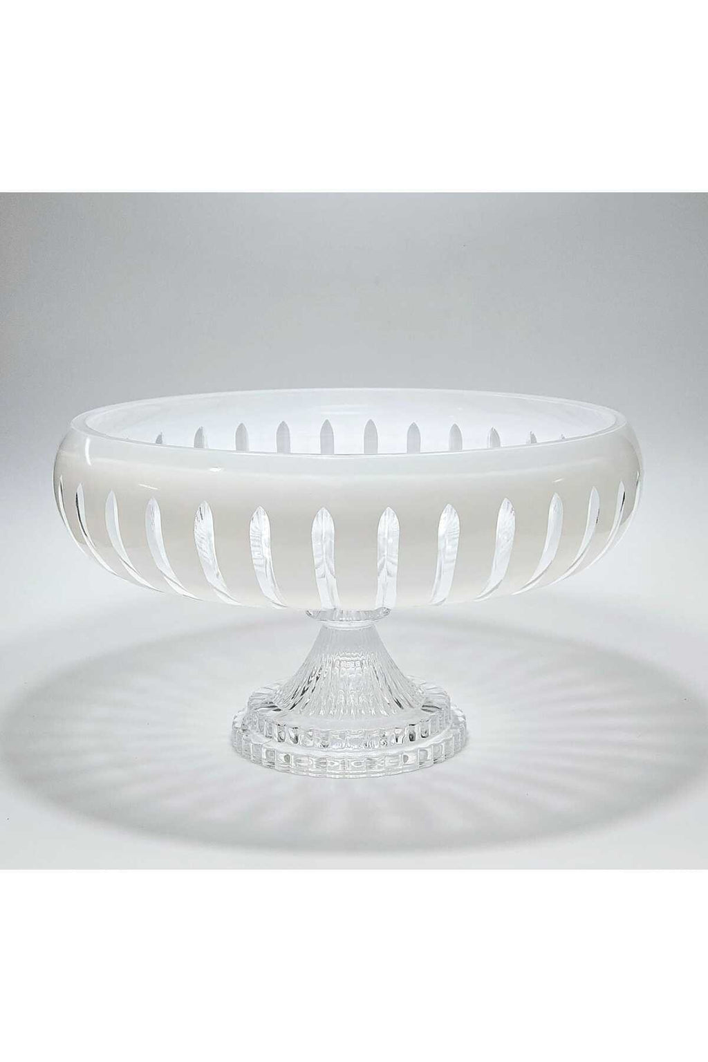 El Yapımı Kristal Dekoratif Vertical Desen 28 Cm Sunumluk Ayaklı Sofra Sunum Kasesi