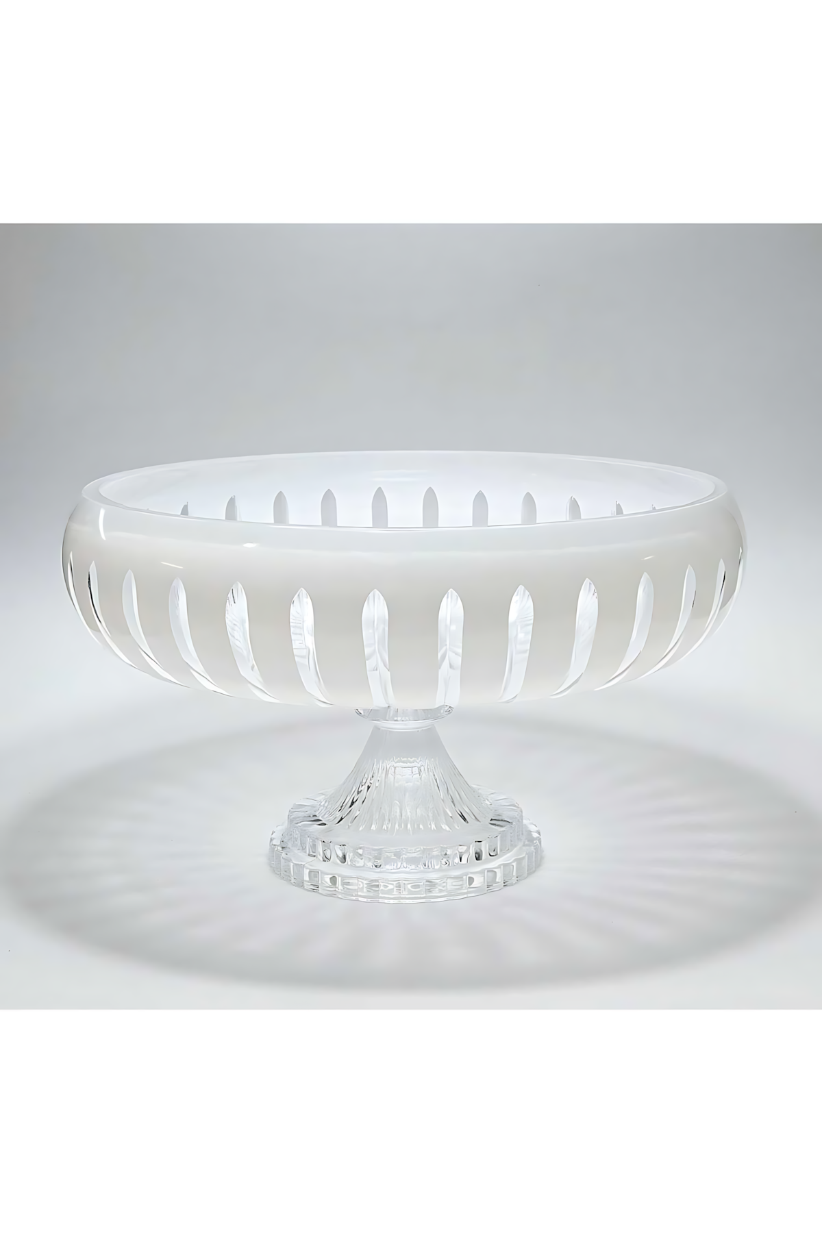 El Yapımı Kristal Dekoratif Vertical Desen 28 Cm Sunumluk Ayaklı Sofra Sunum Kasesi