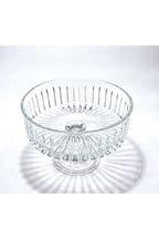 El Yapımı Kristal Dekoratif Sofra Kase Sunumluk Meyvelik 25cm Vertical Desen