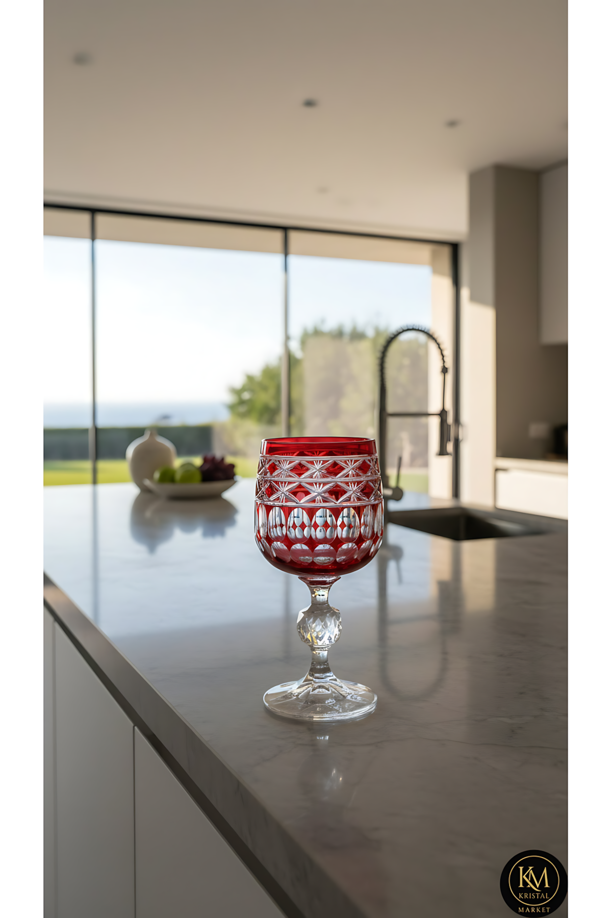 El Yapımı Kristal Dekoratif Bohemia Crystal Haven Desen Özel Tasarım Avangart Bardak Seti 6'lı