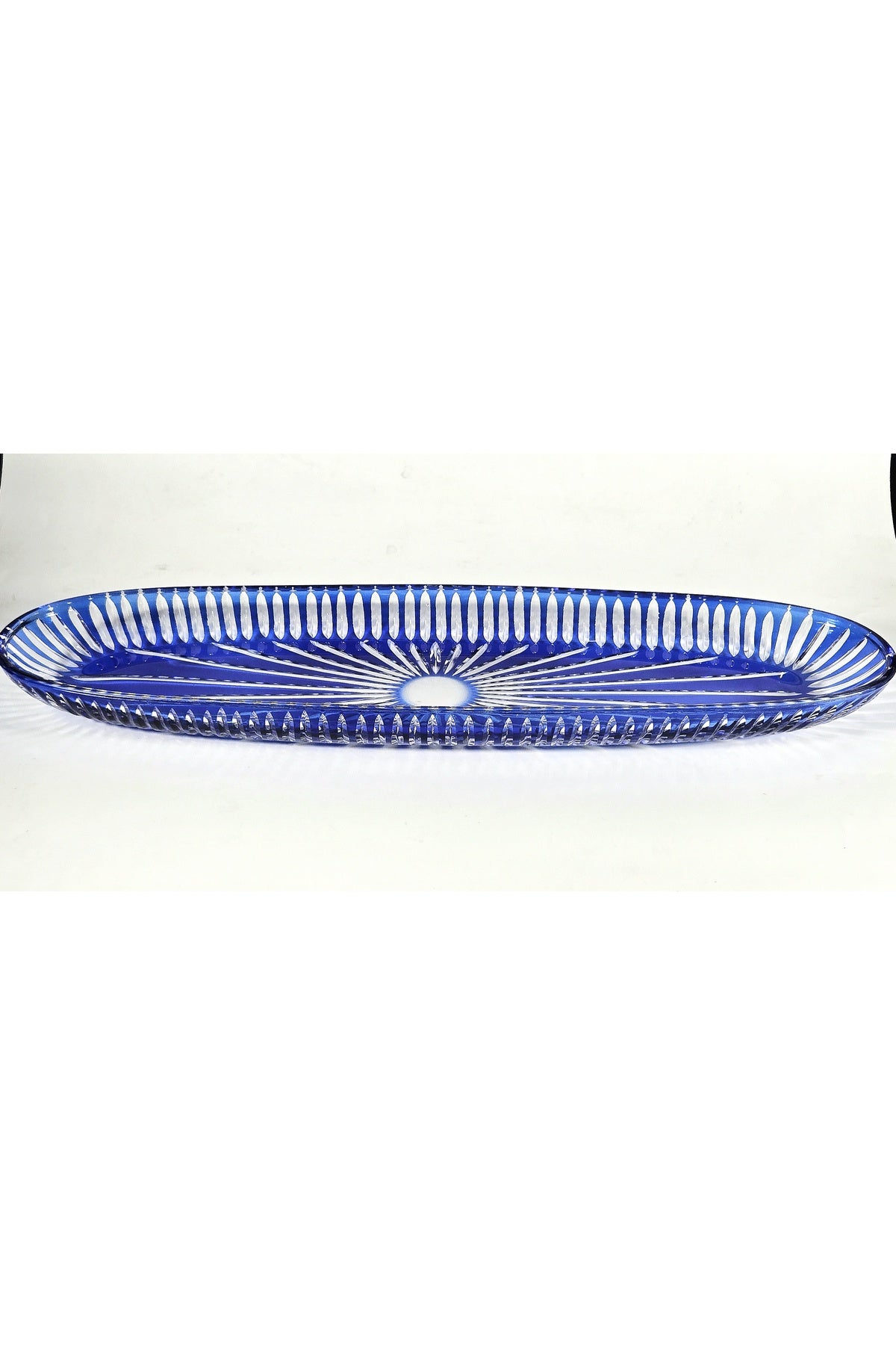 El Yapımı Kristal Dekoratif 50 Cm Büyük Kayık Sunumluk Vertical Desen