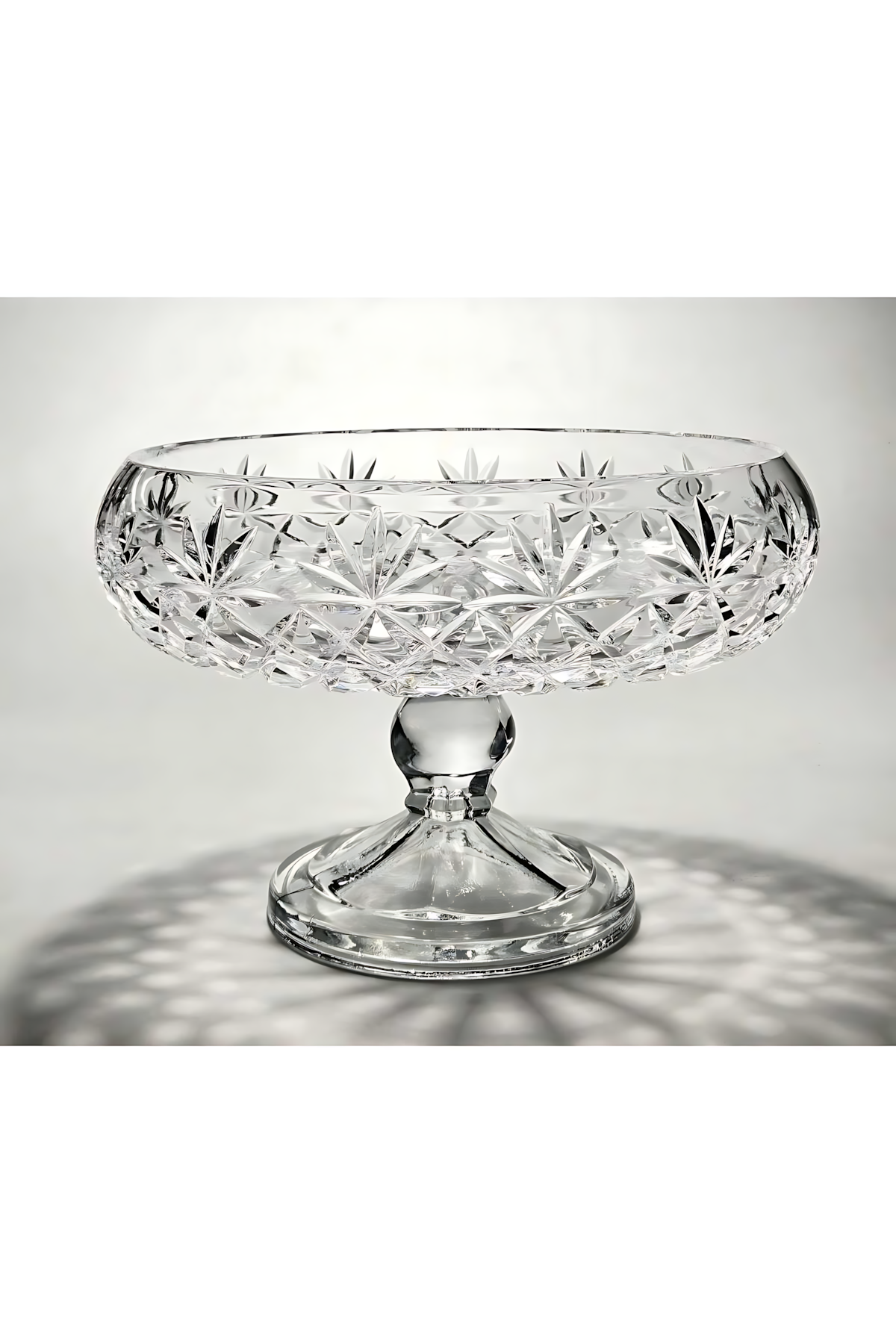 El Yapımı Kristal Dekoratif Palm Desenli 28 Cm Sunumluk Kase